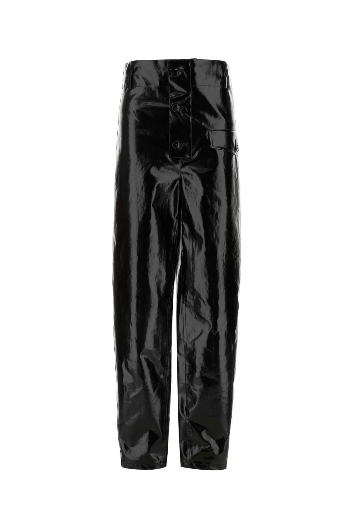 Shop Saint Laurent Black Cotton Pant In Noirkaki