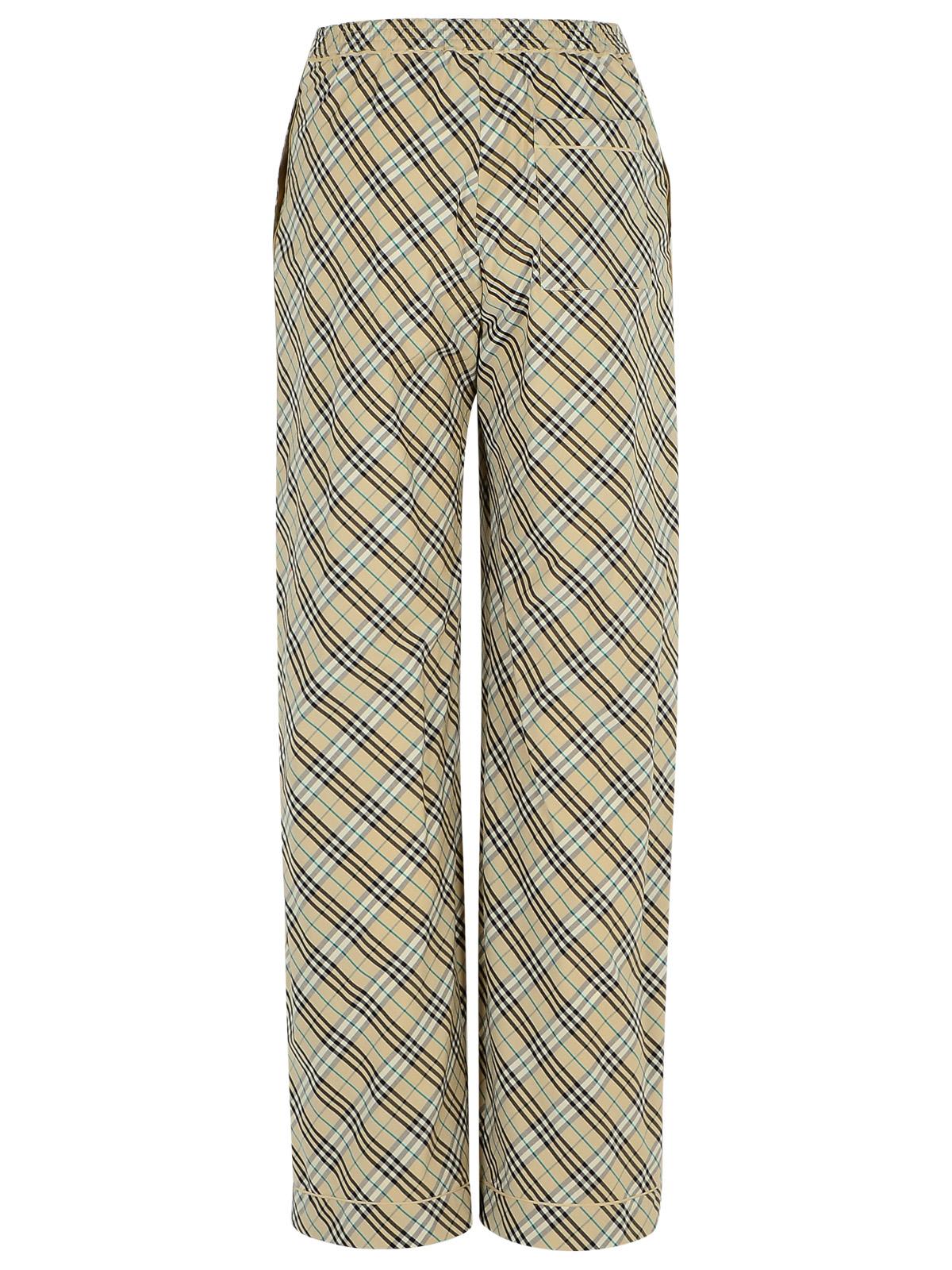 Burberry Cotton Pants Checked Pattern Trousers In Husk Ip Check