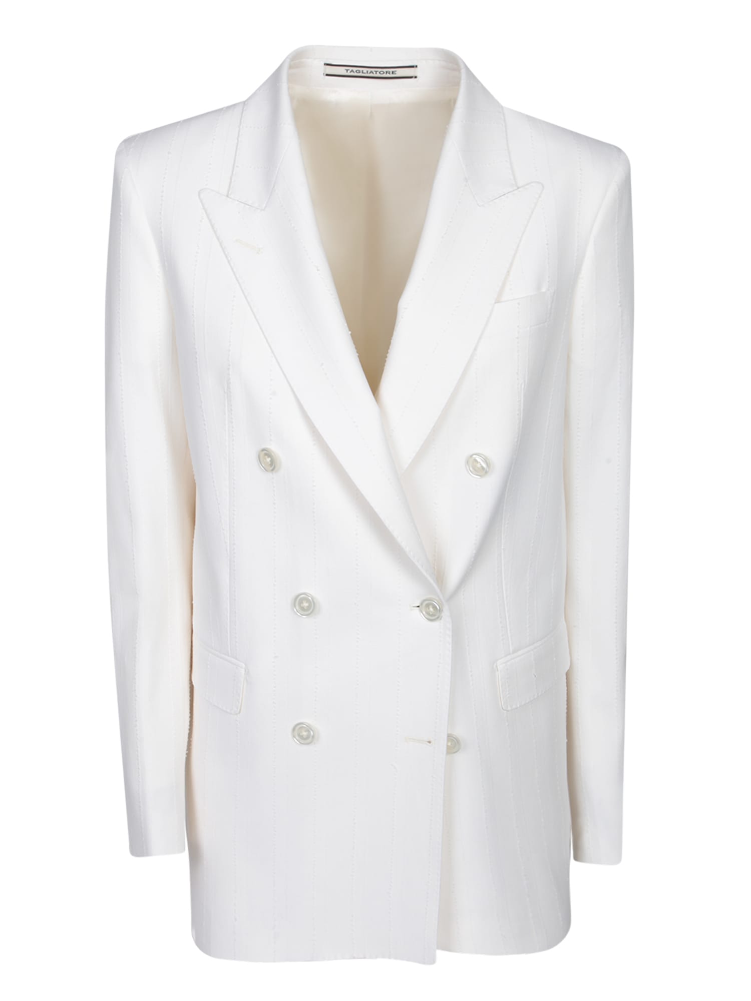 Tagliatore Jasmine Linen Jacket In White In White