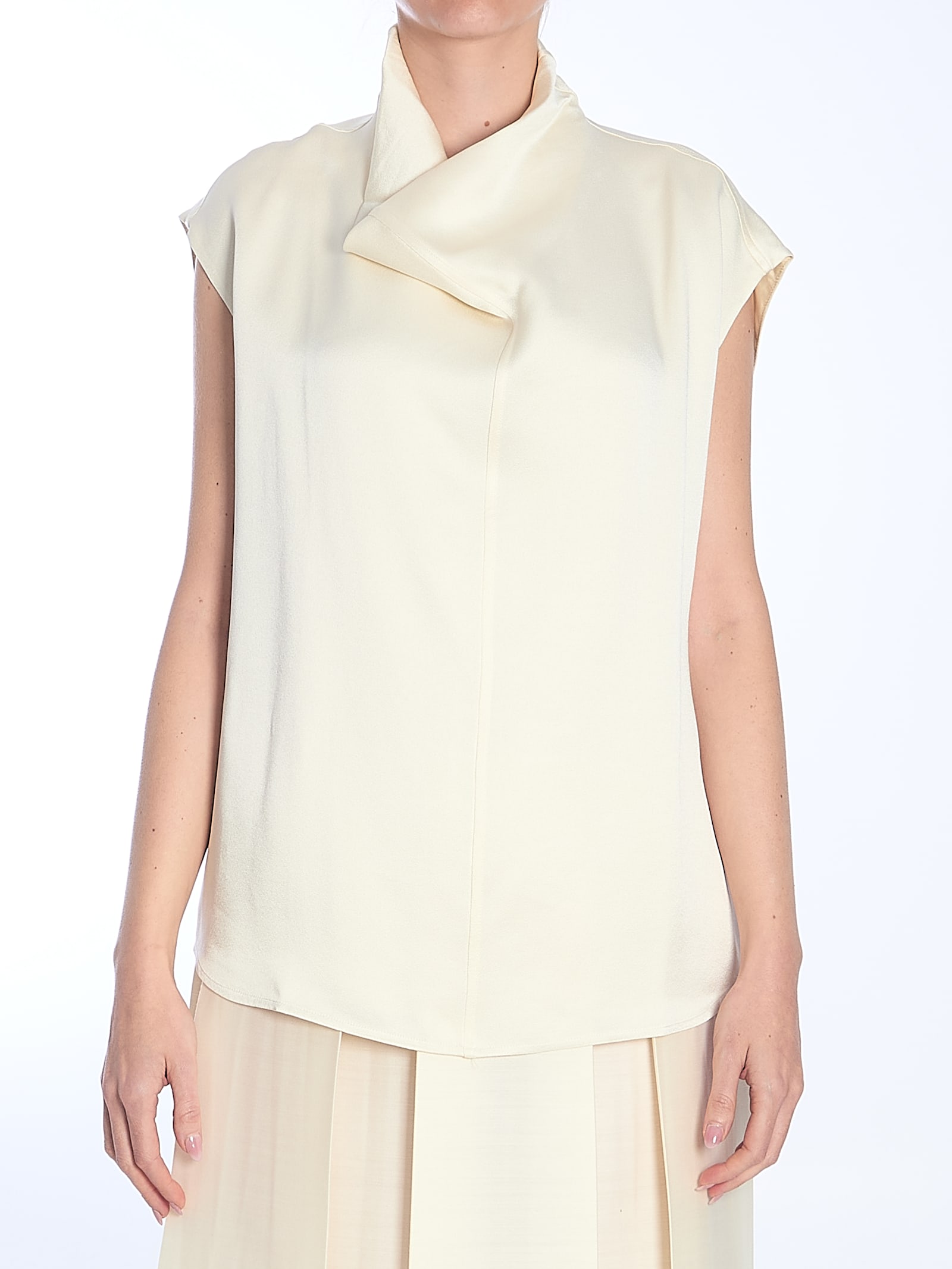 Totême Ivory Collared Sleveless Top