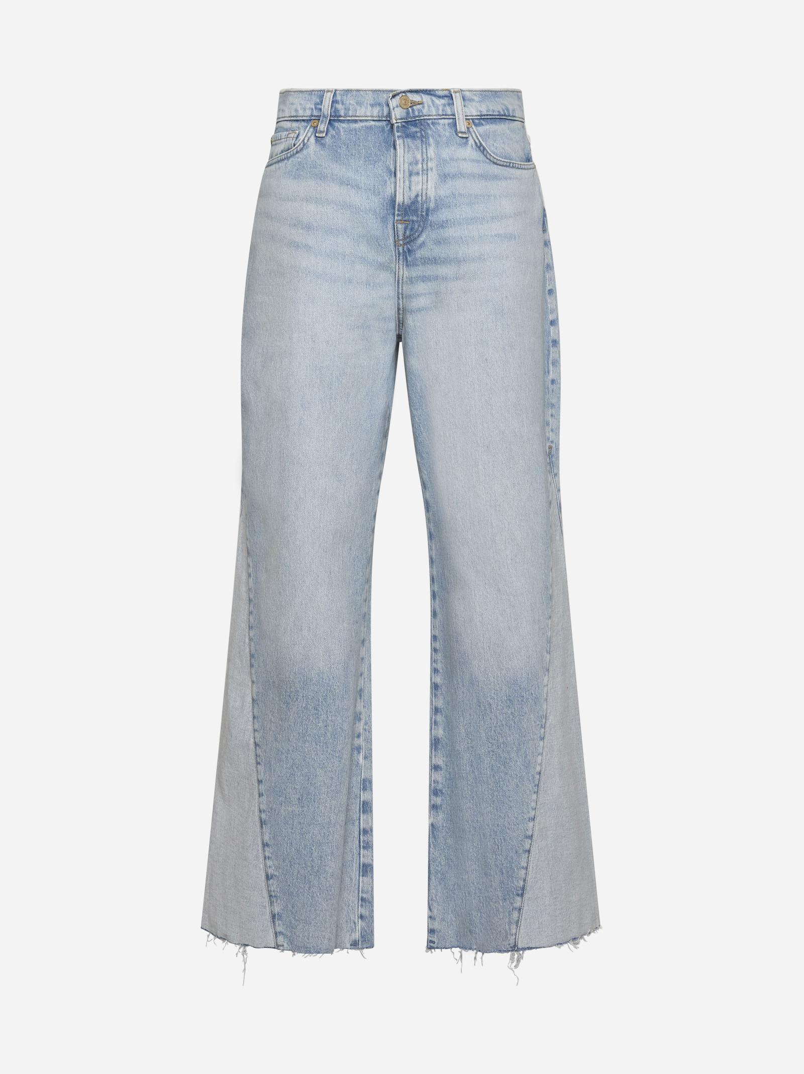 Shop 7 For All Mankind Zoey Mid Summer With Panel Jeans In Blue