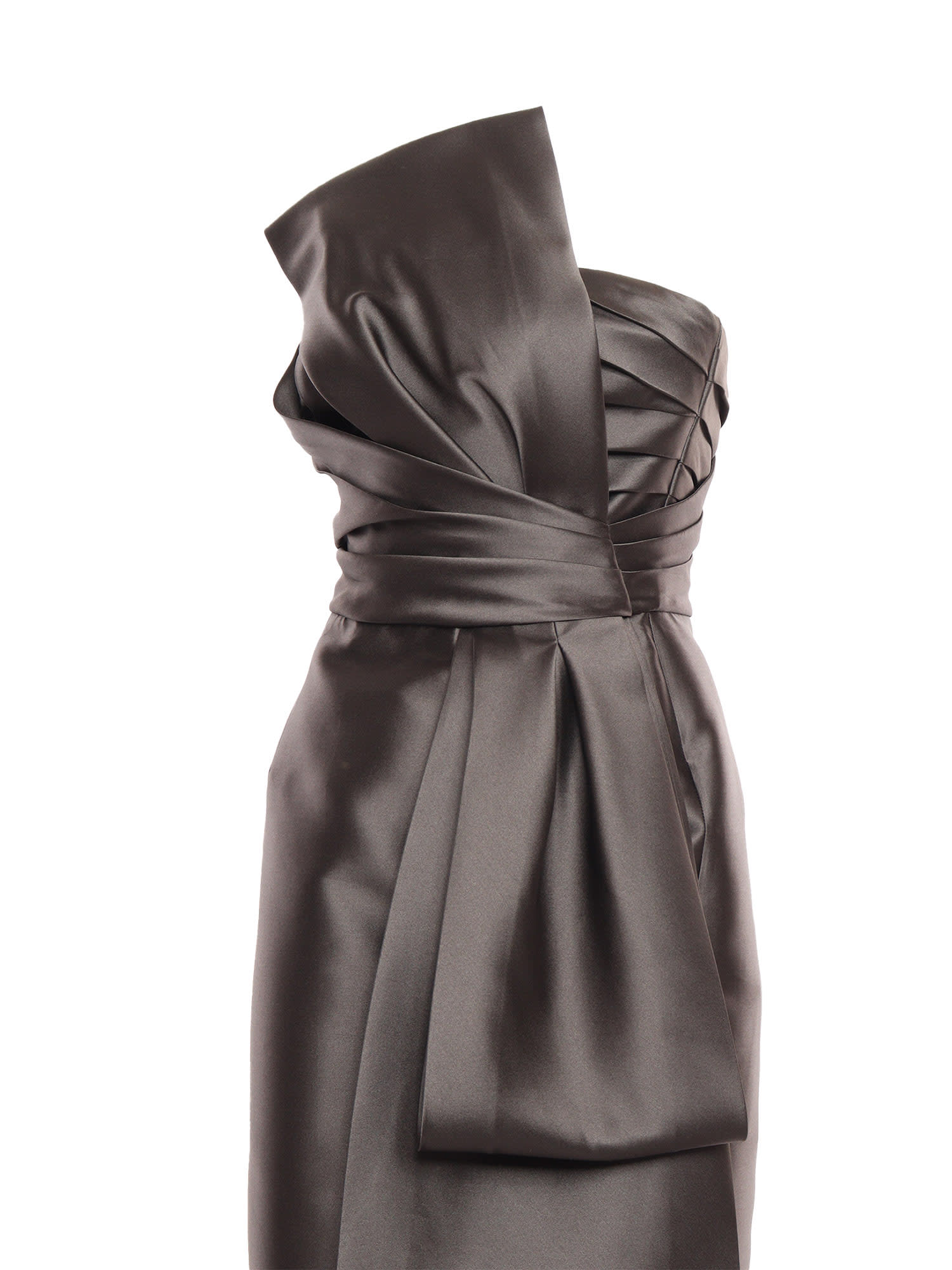 Alberta Ferretti Midi Dress In Black