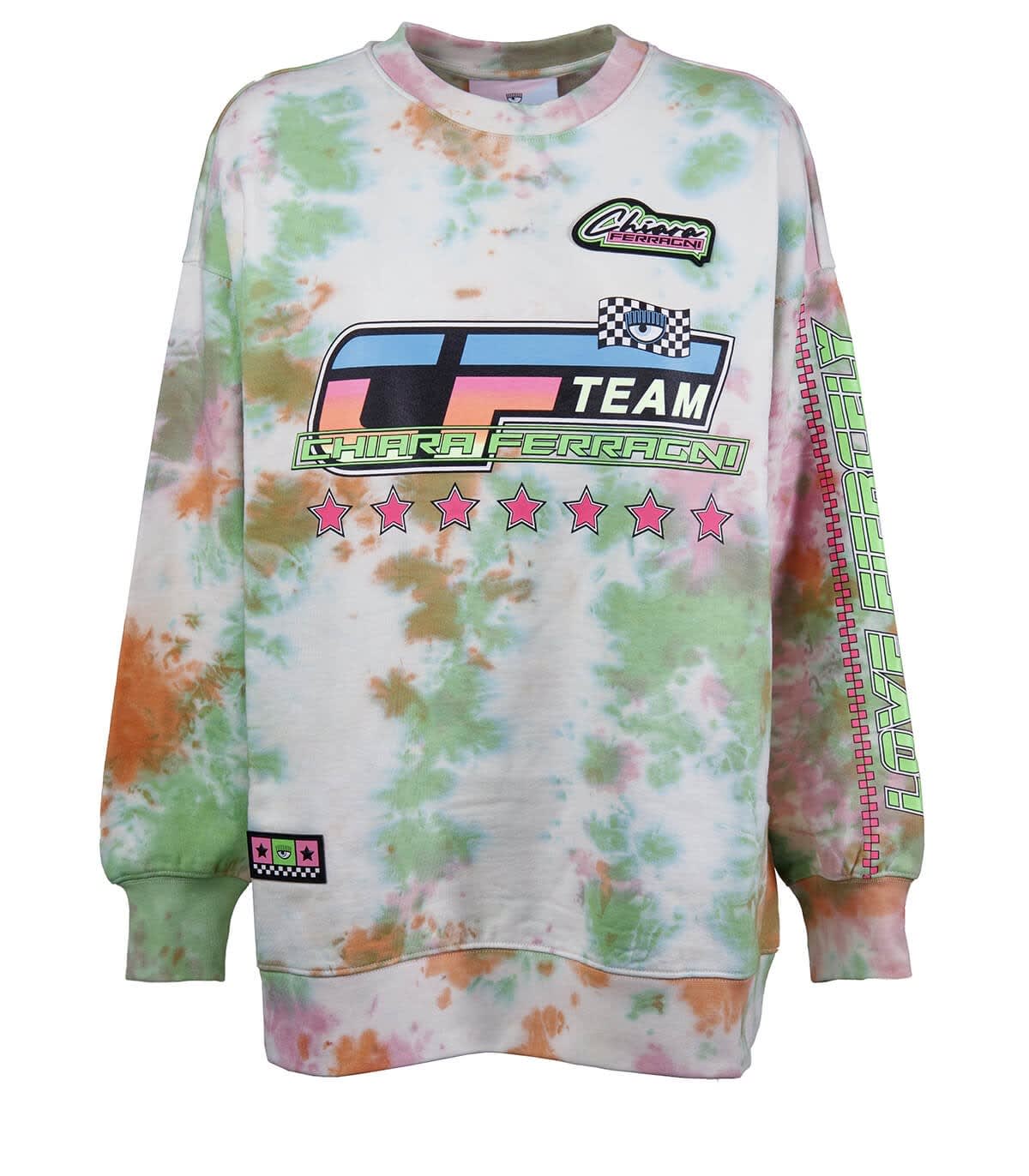 Chiara Ferragni Tie Dye Racing Multicolor Sweatshirt