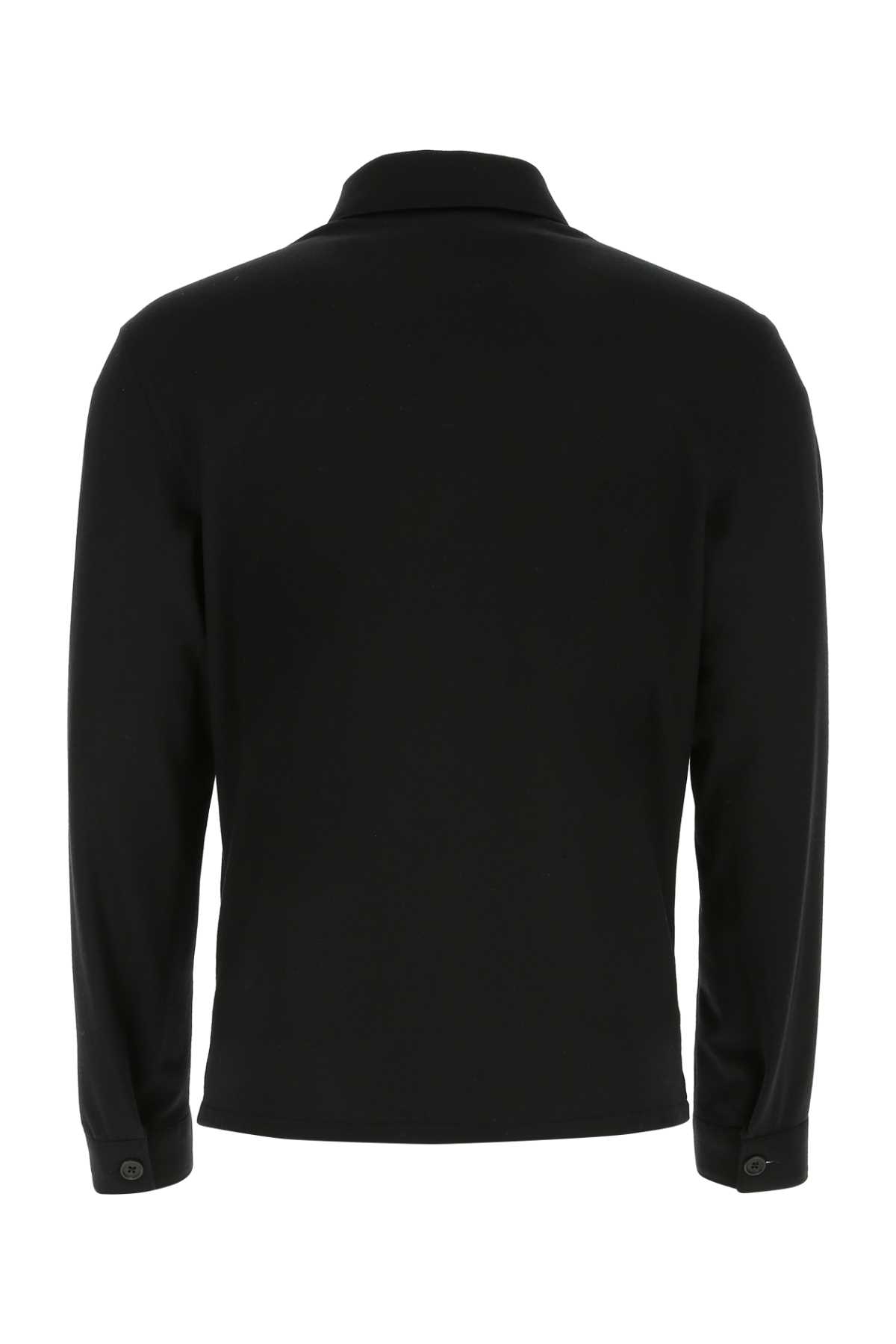 Shop Prada Black Wool And Cashmere Shirt In Nero