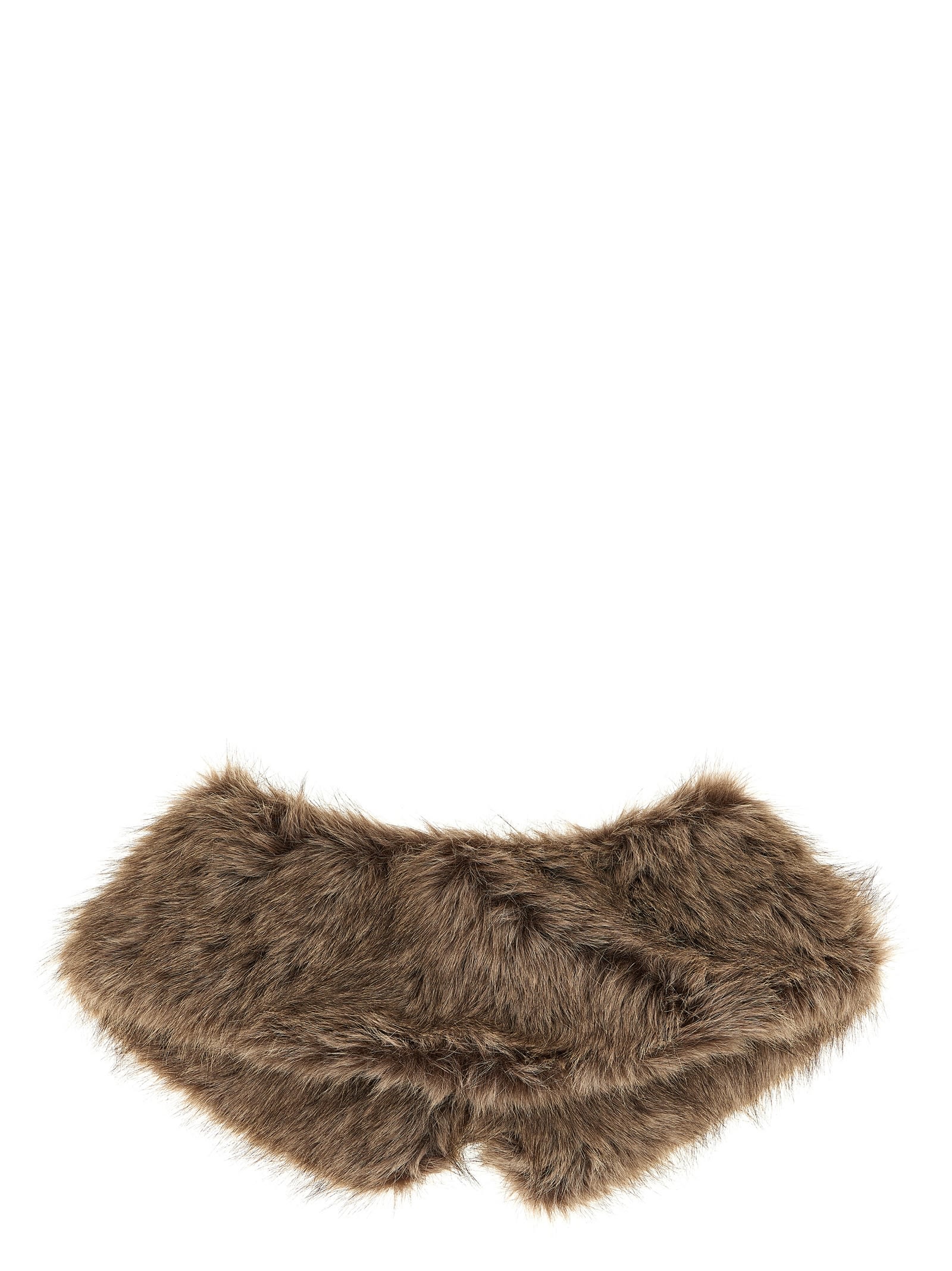 P.a.r.o.s.h Faux Fur Collar Scarves And Foulards Brown In Brown