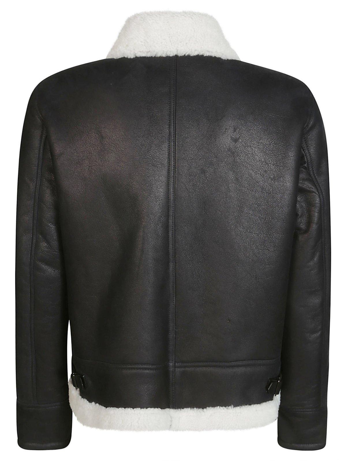 Shop Tagliatore Collared Zip-up Jacket In Black