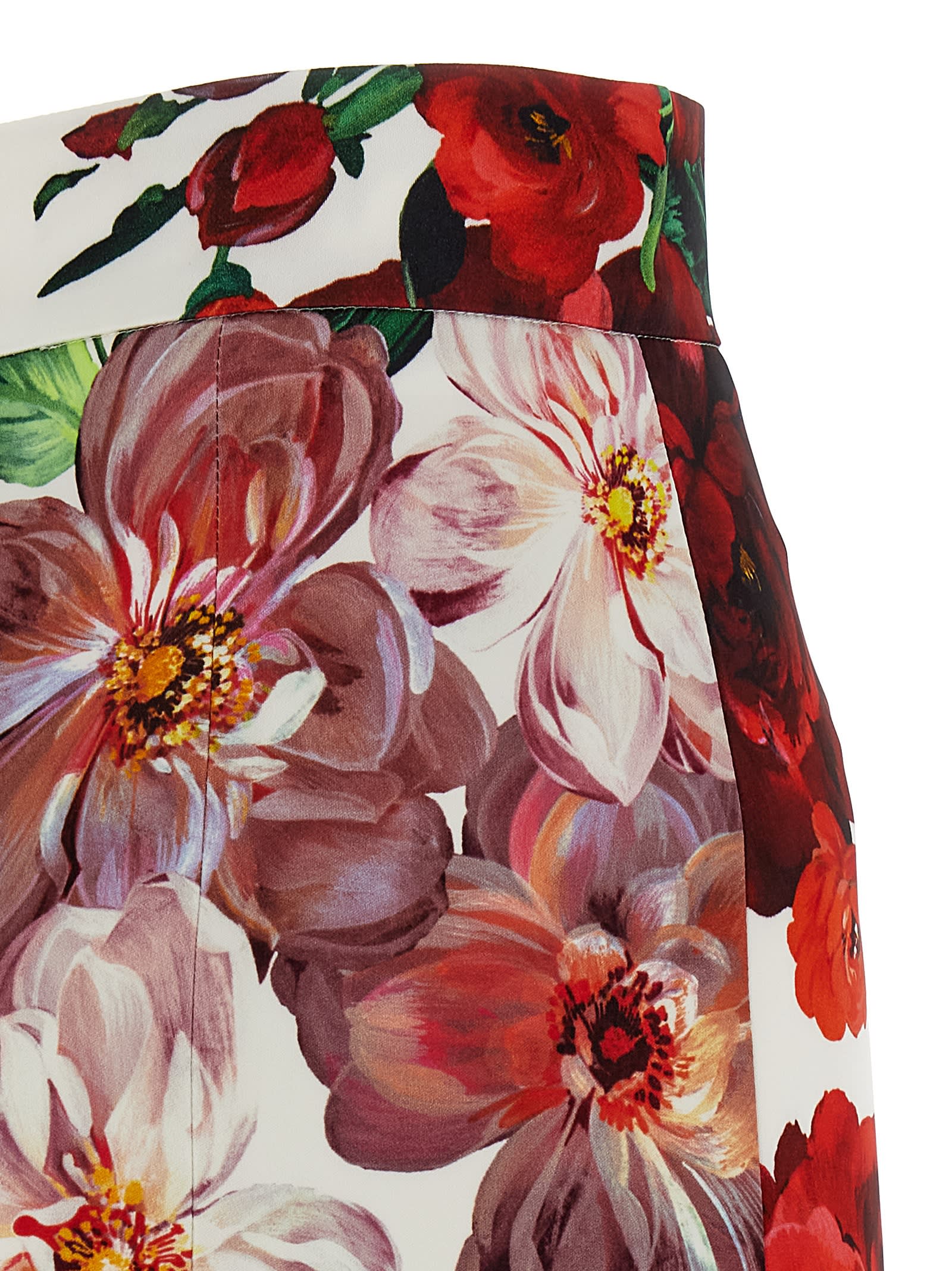 DOLCE & GABBANA FLORAL LONGUETTE SKIRT