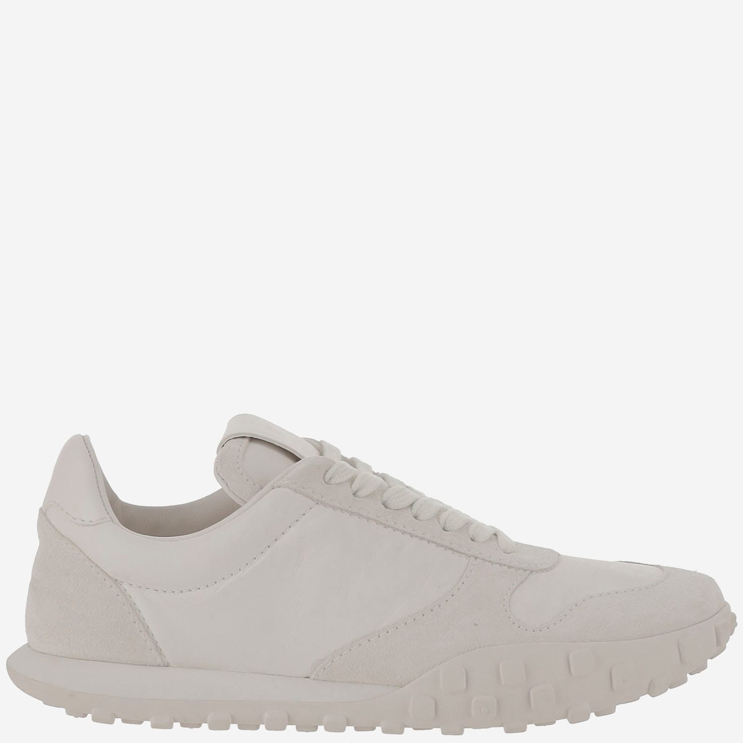 Jil Sander Satin-effect Nylon Sneakers With Suede Trim And Rubber Sole In Neutral