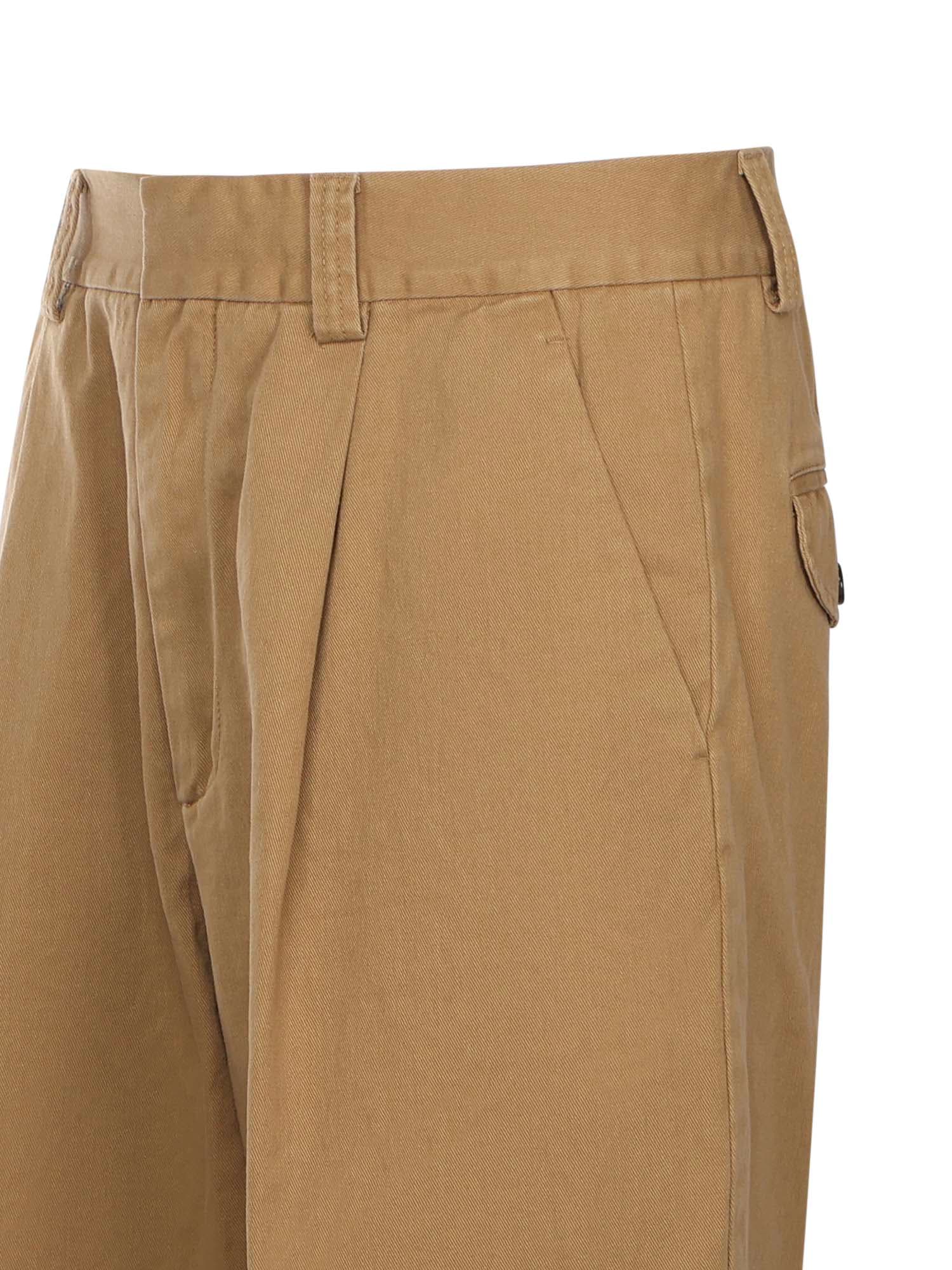 Dsquared2 Cotton Trousers With Pleats In Black