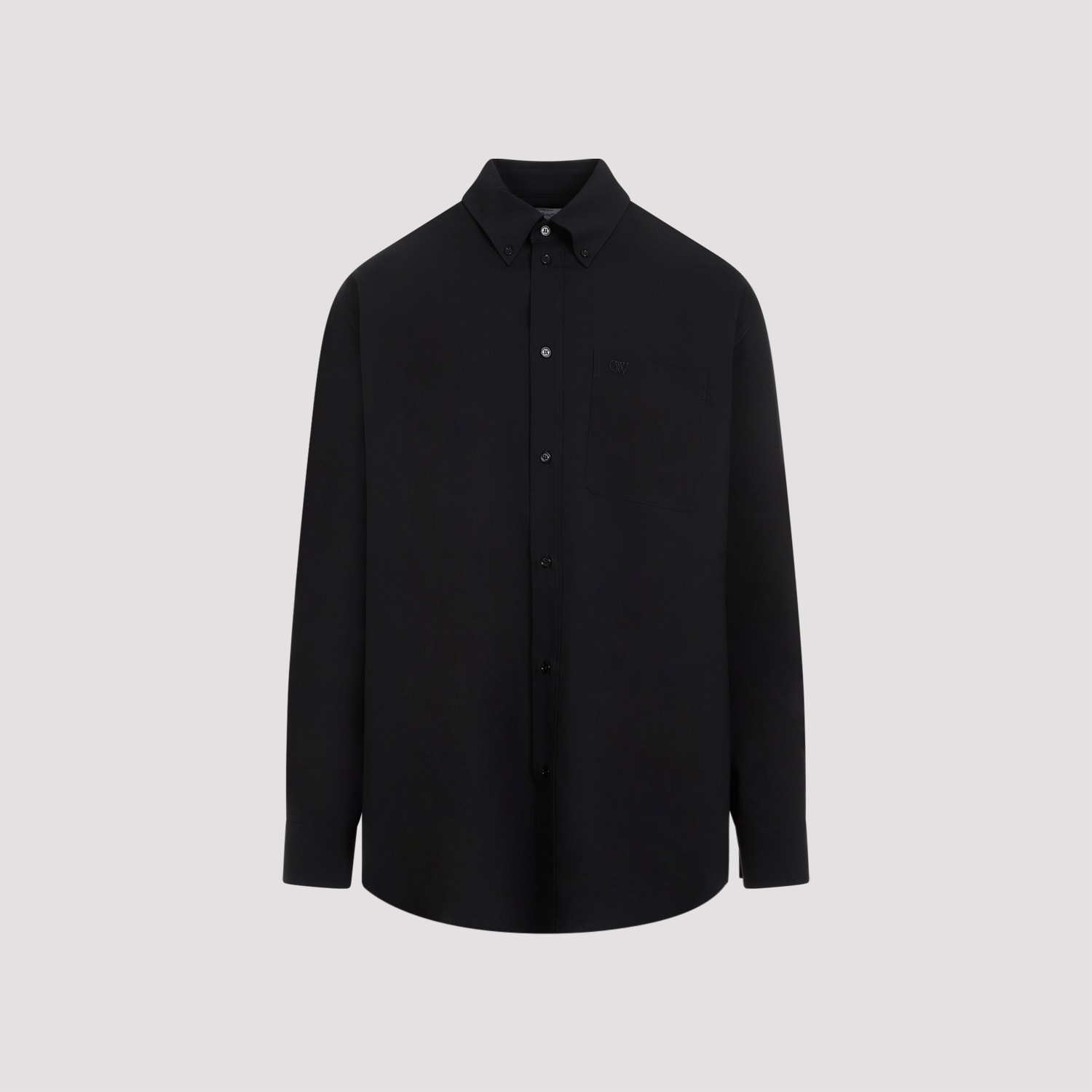 Shop Off-white Emb Cotton Shirt In Black Black