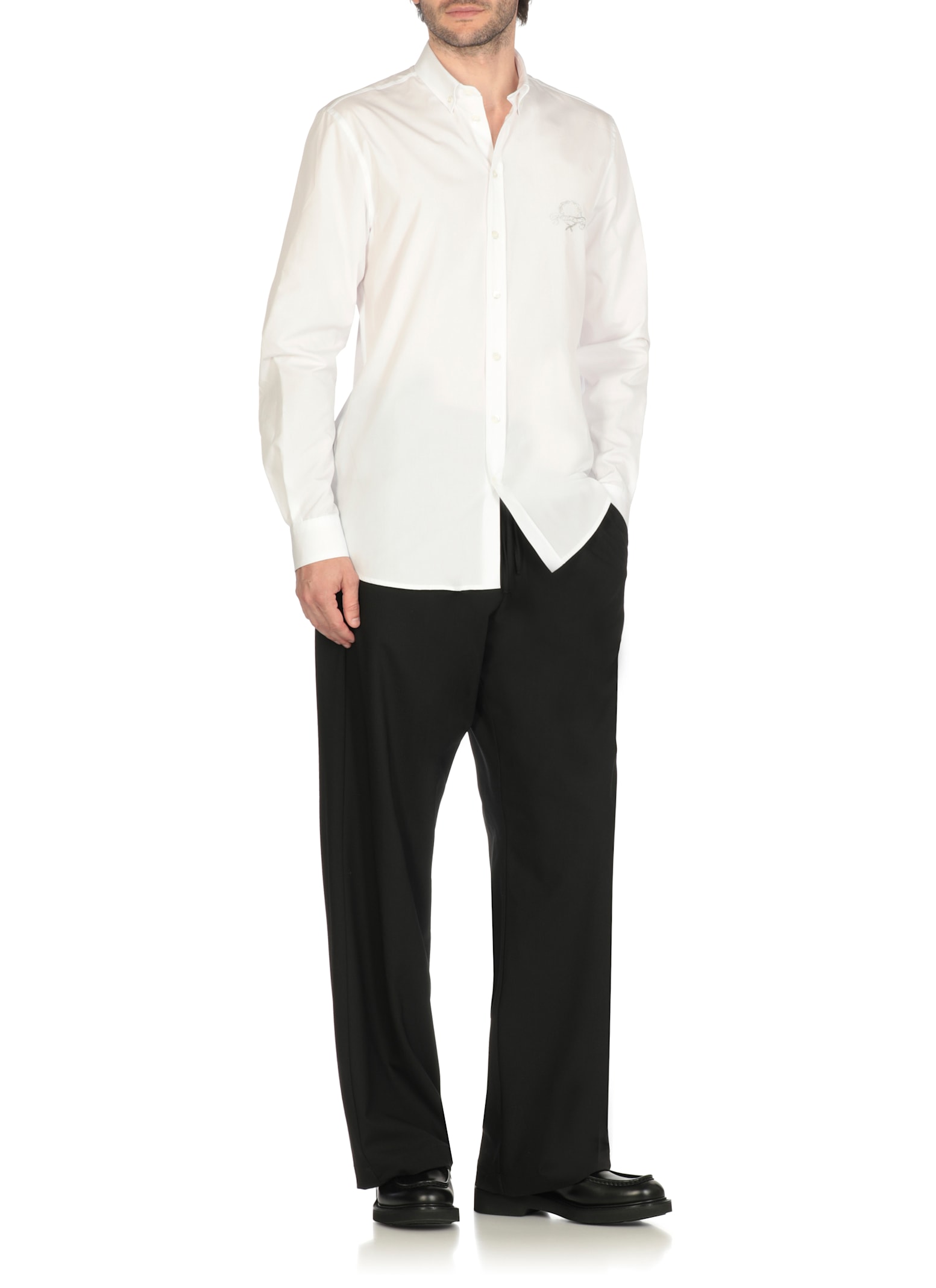 Moschino Casual Button-down Collar Short Sleeves Shirt In White