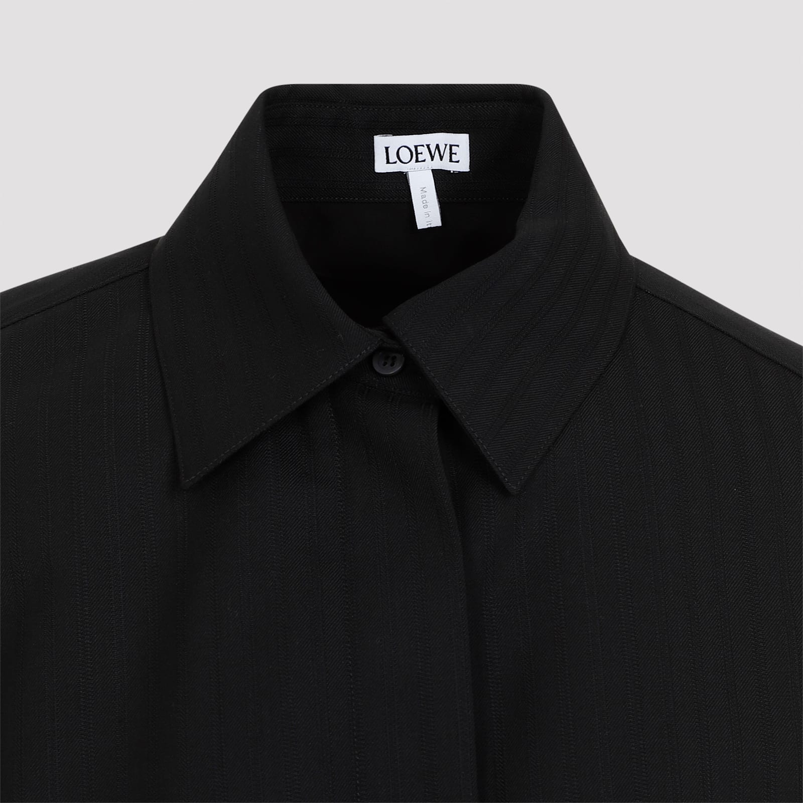 Shop Loewe Belted Dress In Black