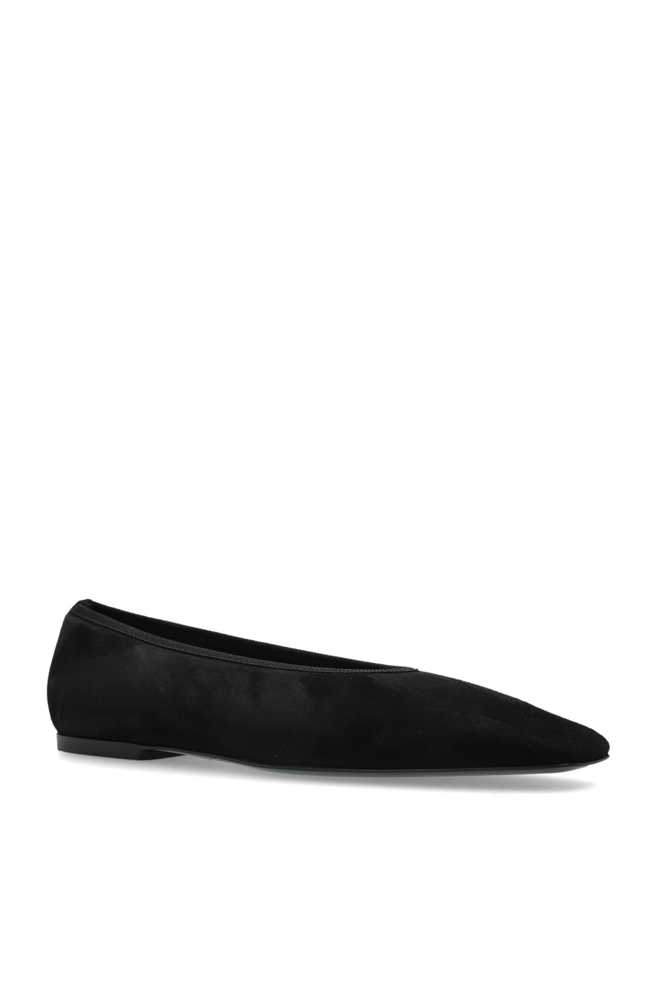 Totême Toteme Minimalist Velvet Ballerinas Shoes In Black