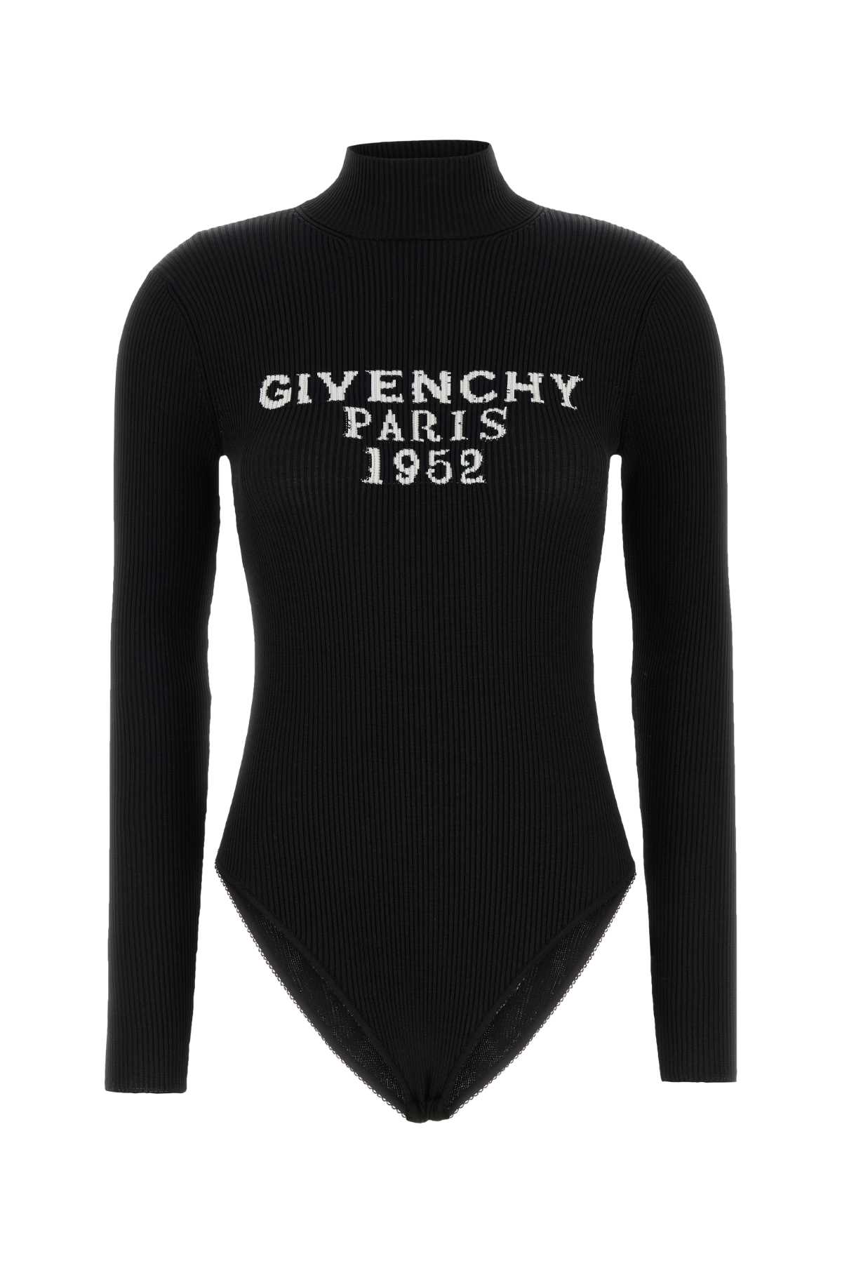 Givenchy High Neck Long Sleeve Bodysuit In Black