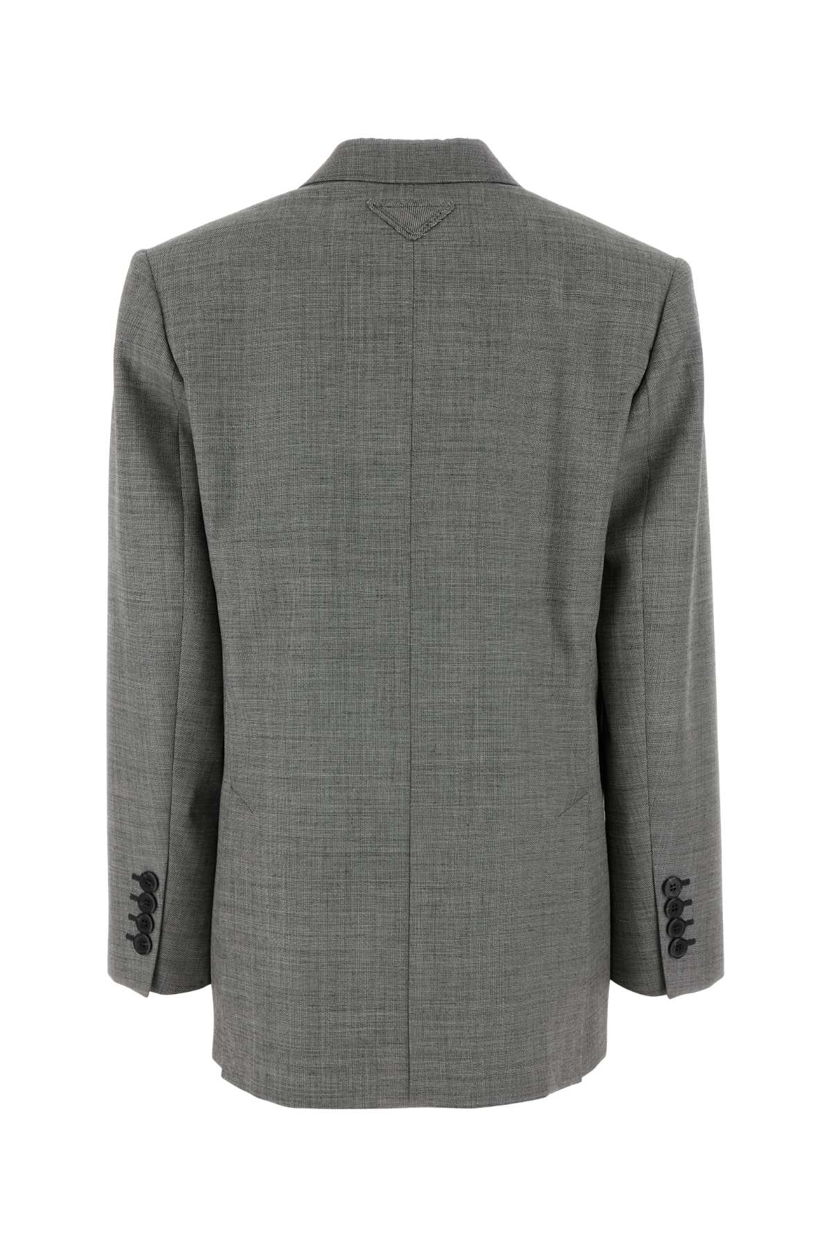 PRADA GREY WOOL BLAZER
