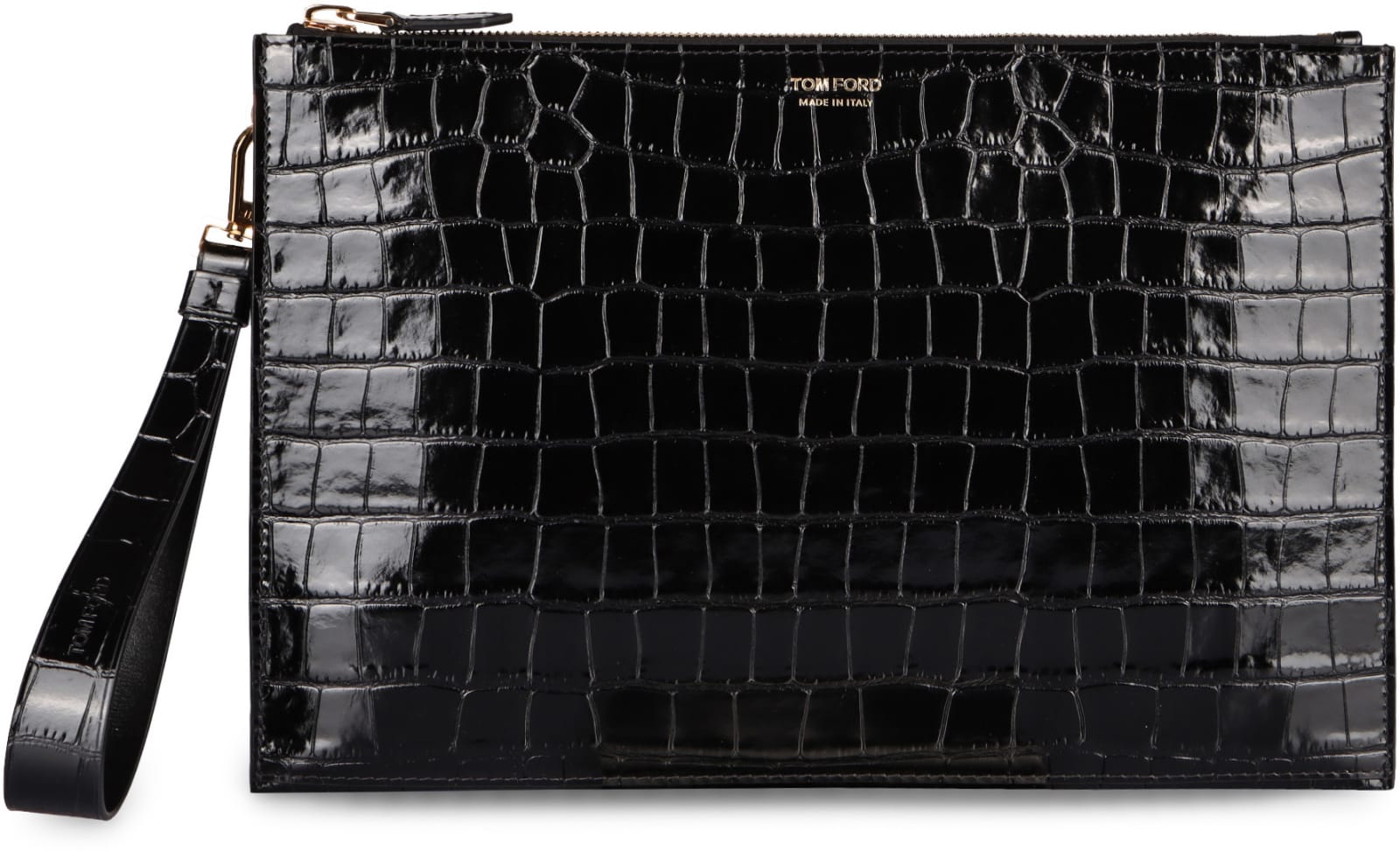 Shop Tom Ford Leather Clutch In Black