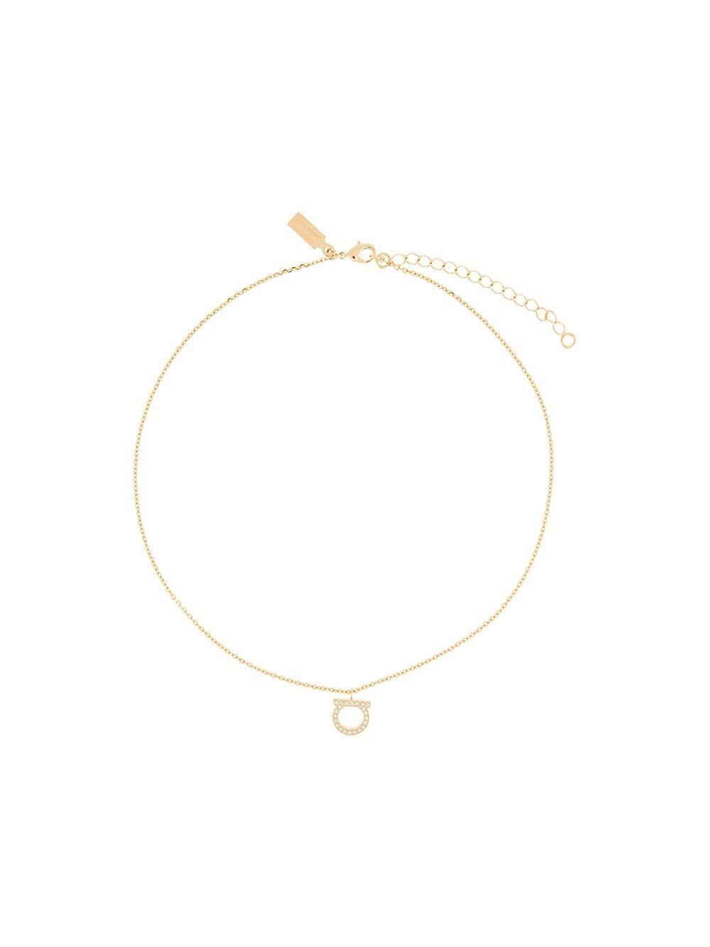 Ferragamo Iconic Gancini Necklace In Gold
