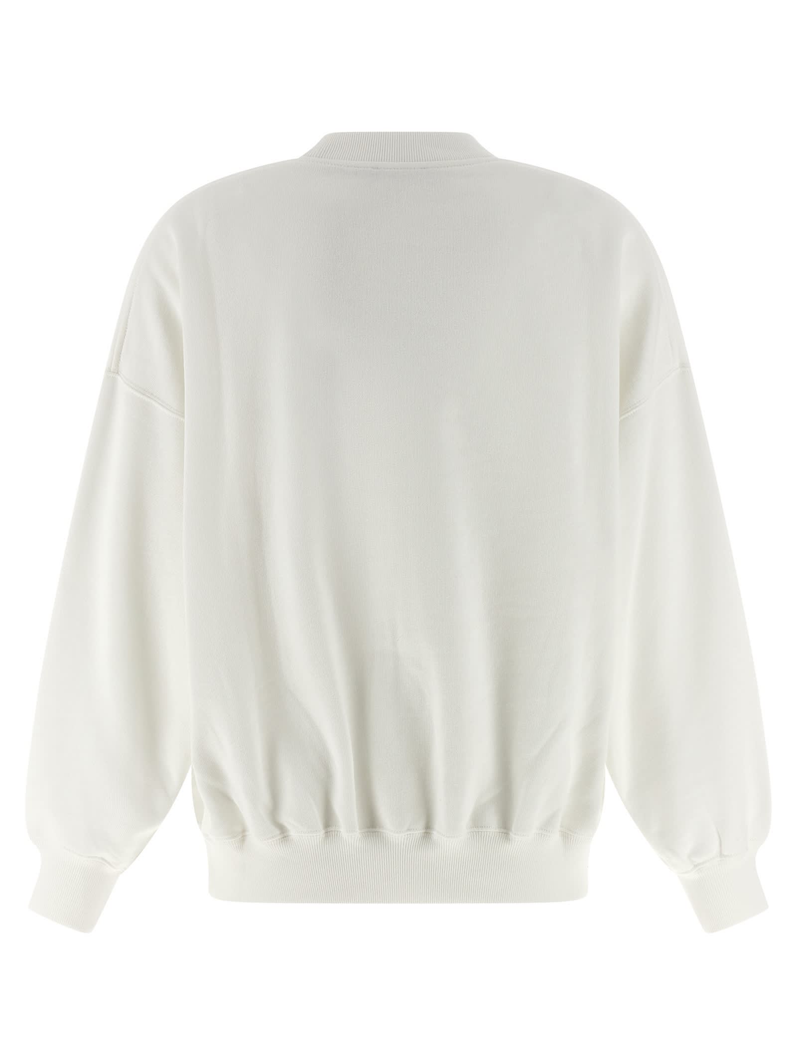 Ralph Lauren Satin Logo Fleece Crewneck In White