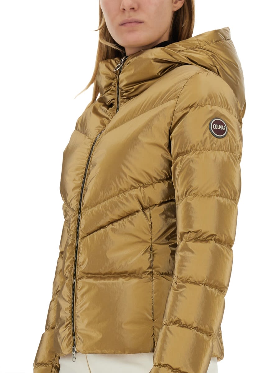 Shop Colmar Down Jacket With Hood In Gold