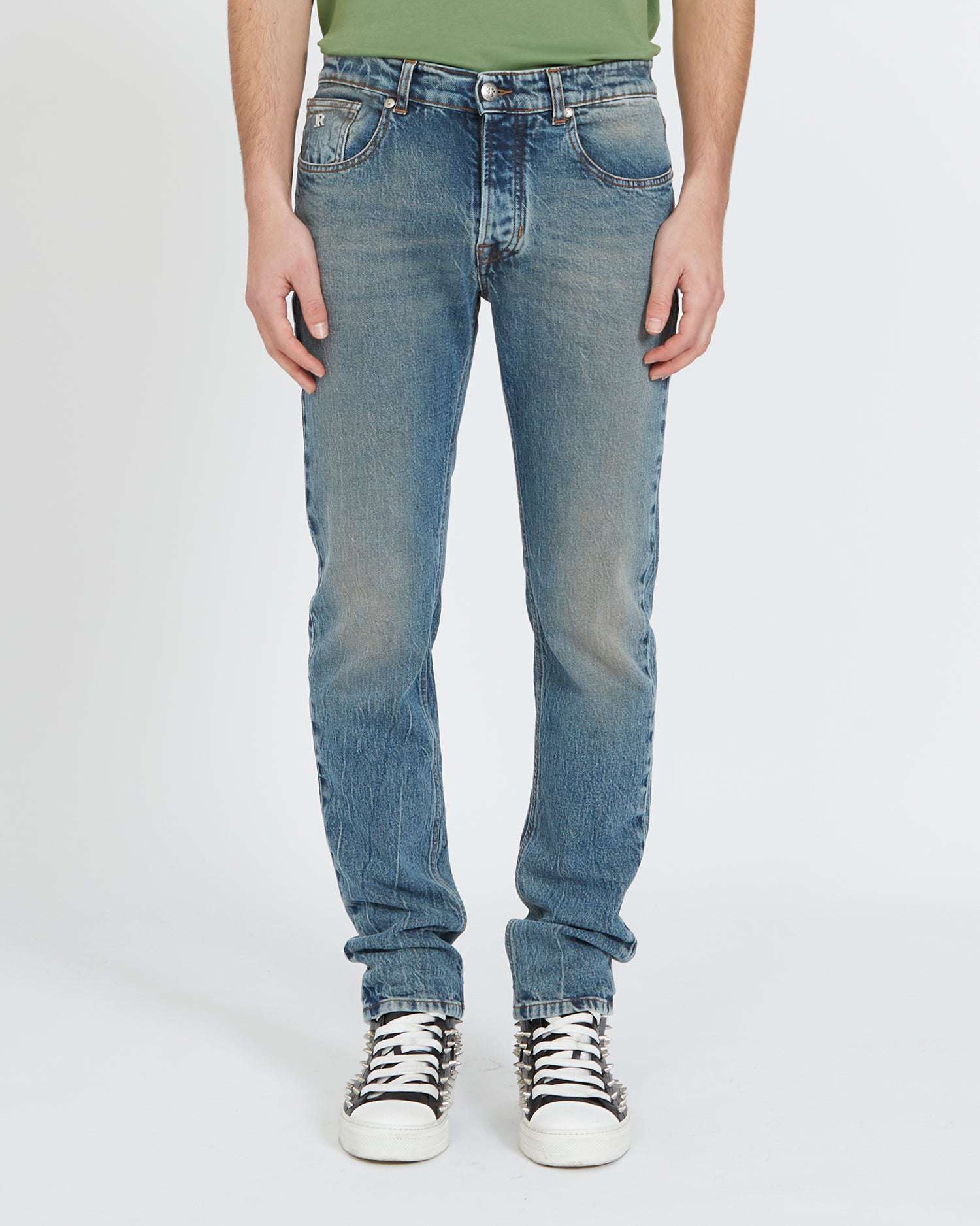 Shop John Richmond Slim Jeans In Blu