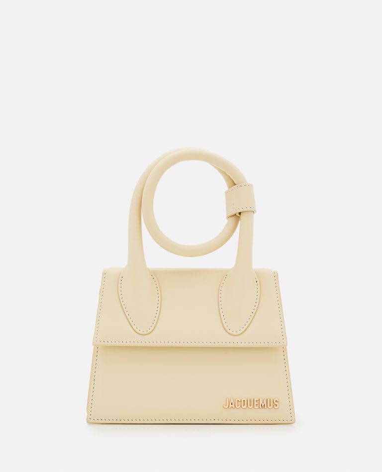 Shop Jacquemus Le Chiquito Noeud Leather Shoulder Bag In White