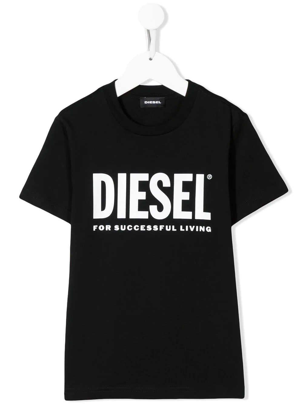 Diesel Kids Black T-shirt With White Oversize Logo