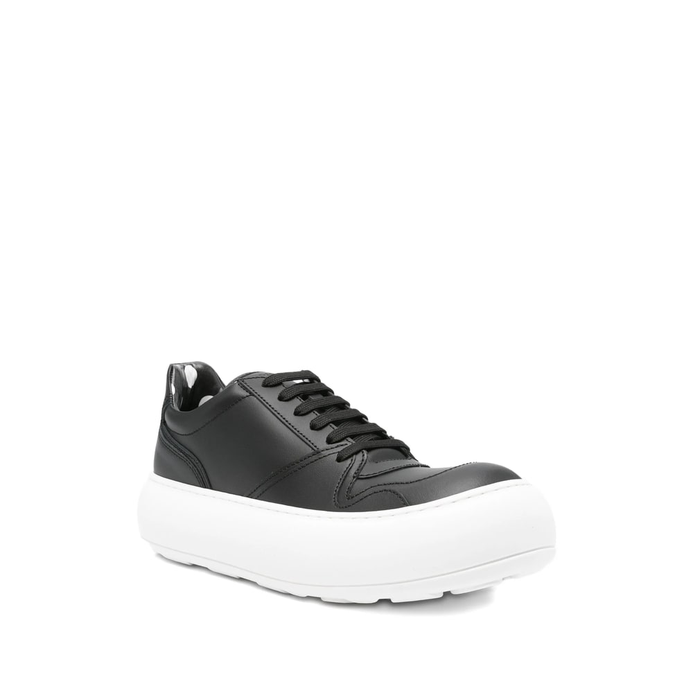 Moschino Leather Sneakers In Black