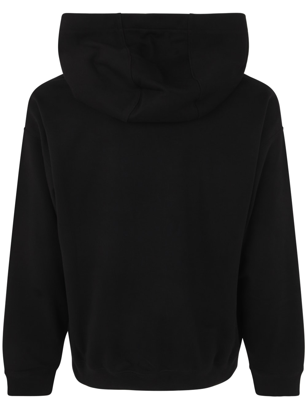 Shop Versace Sweatshirt Non-gauze Fleece Fabric Writing Print And Baroque Embroidery In Black