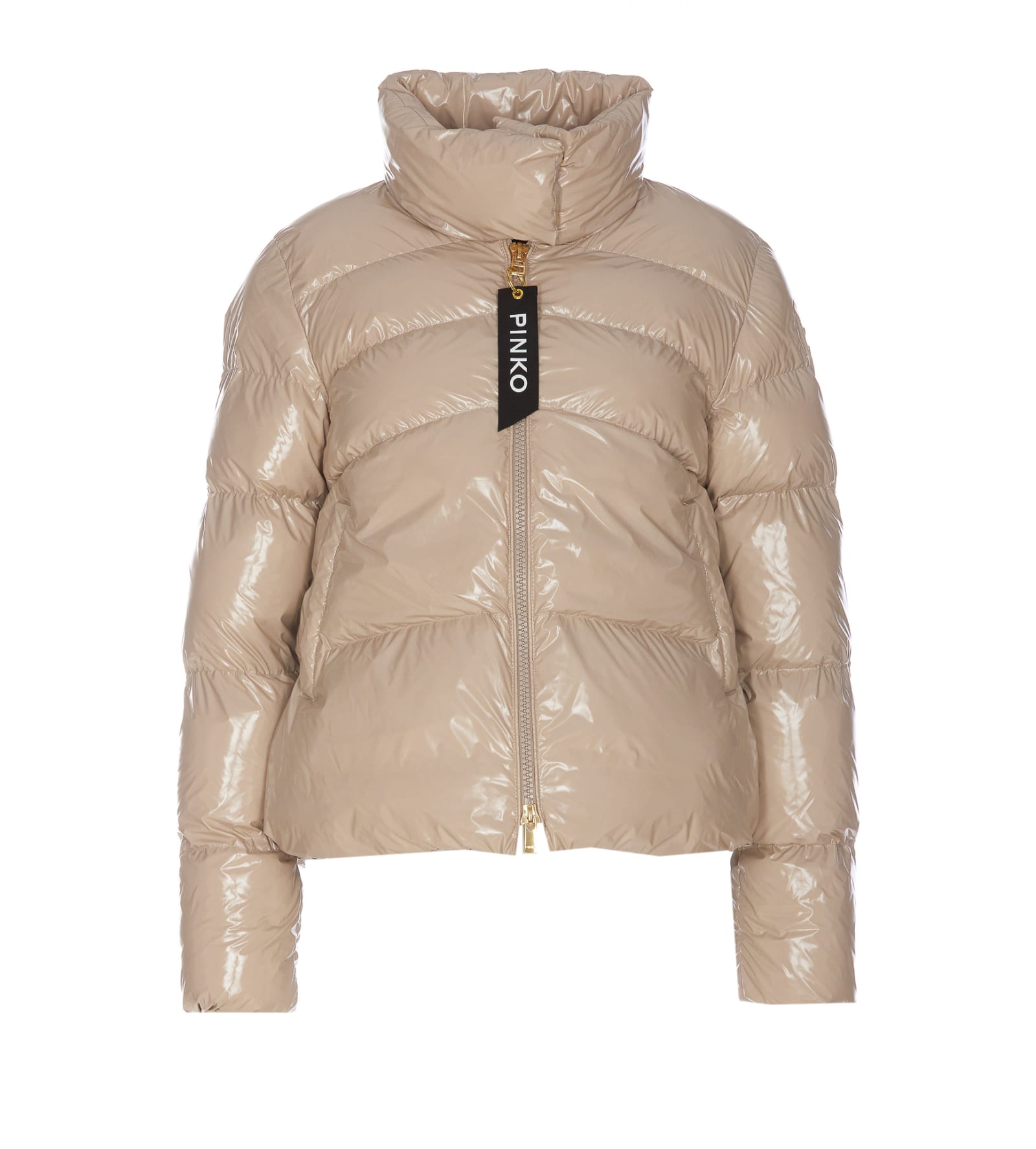 Shop Pinko Mirco Down Jacket In Beige