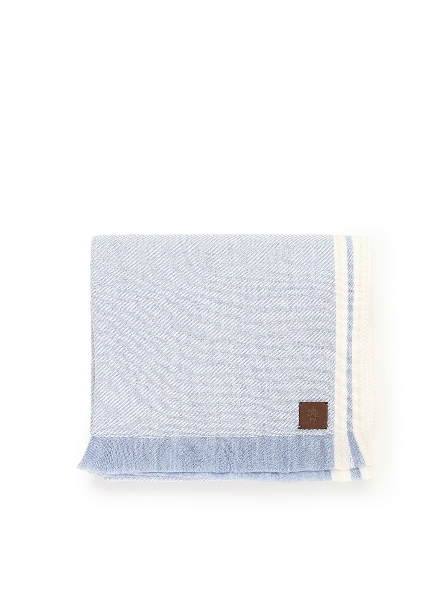 Eleventy Wool Scarf With Logo In Blue