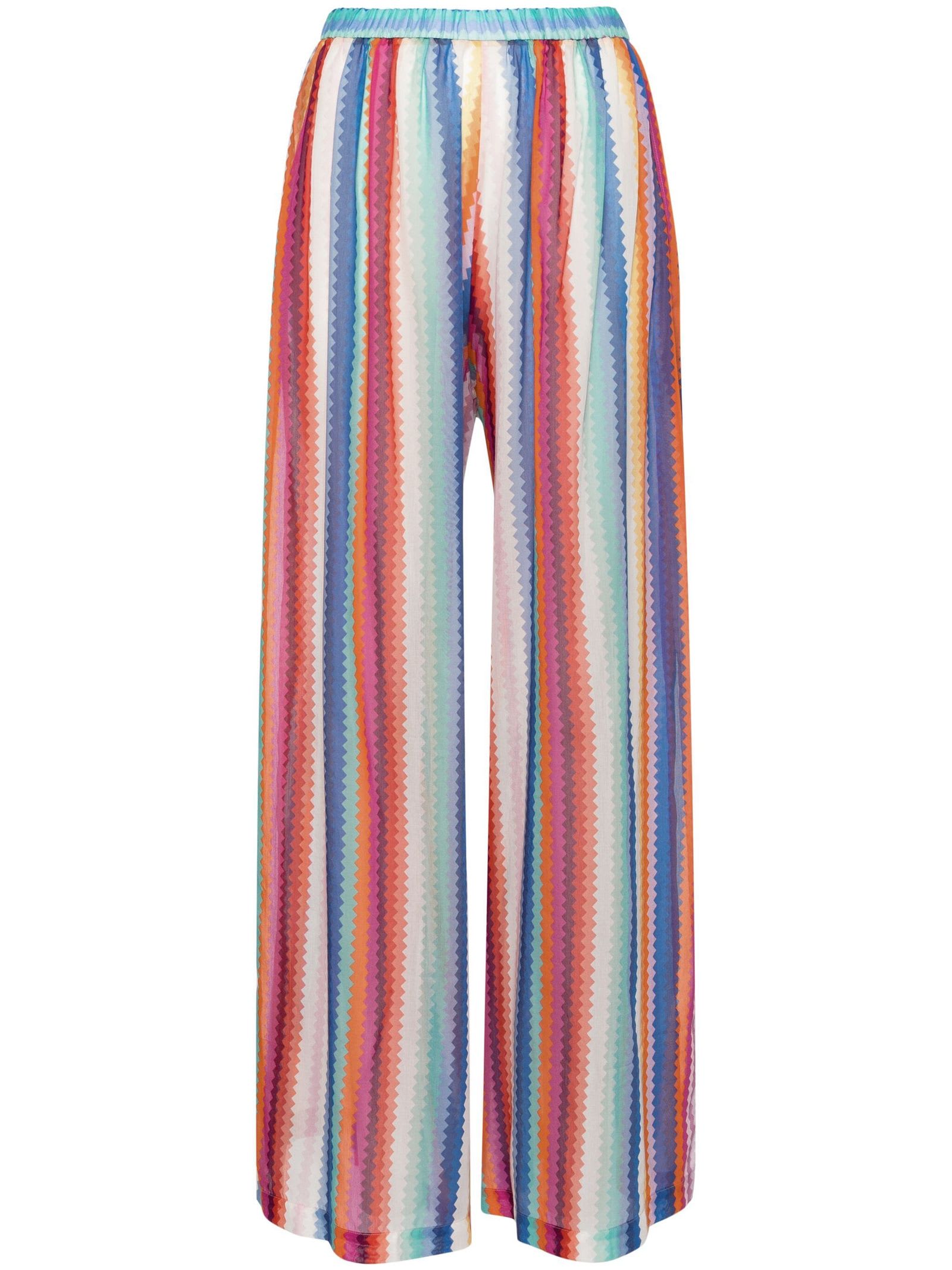 Shop Missoni Chevron-print Palazzo Trousers In Multicolour