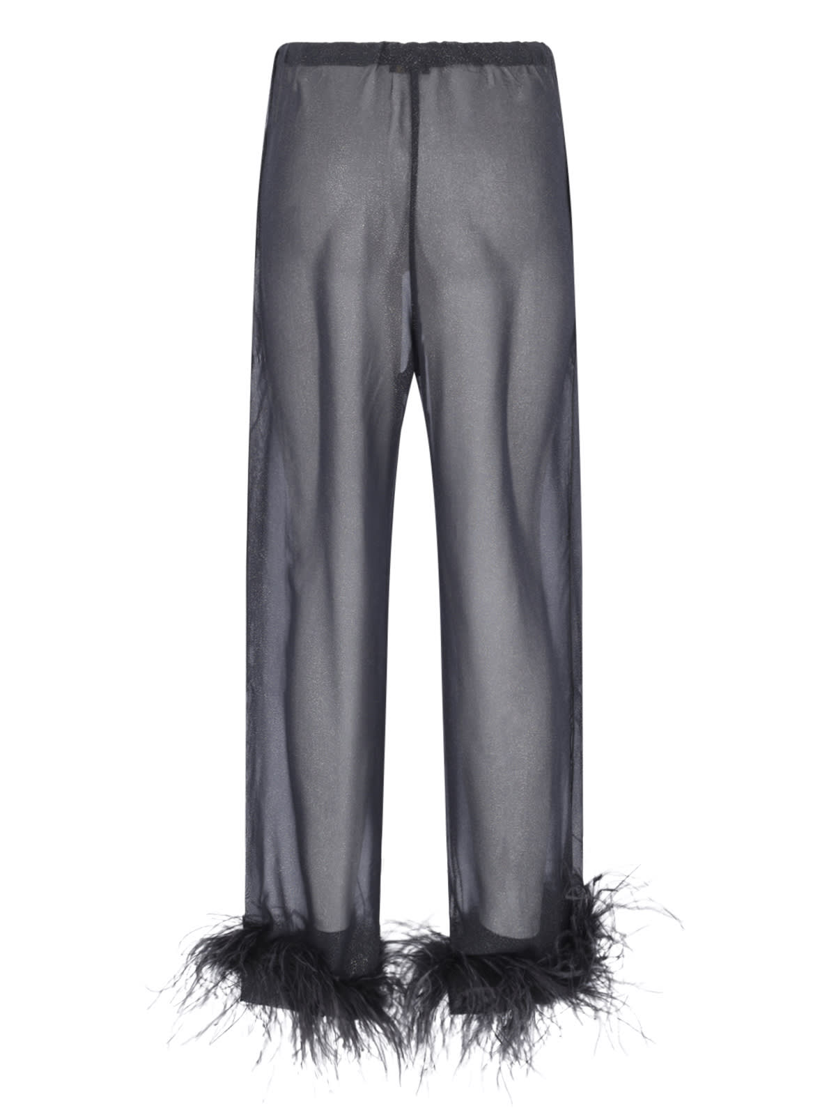 Shop Oseree Plumage Pants In Black