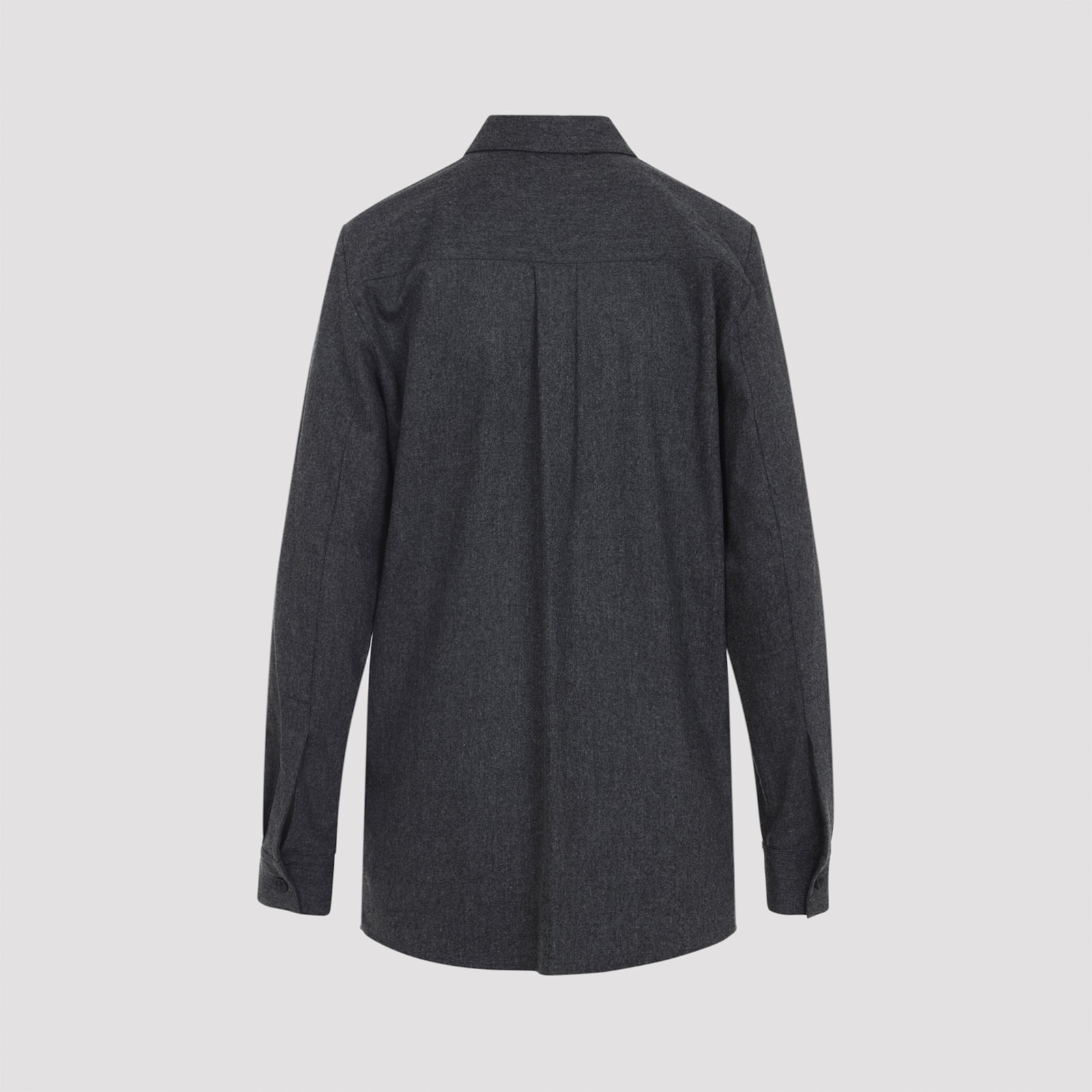 Khaite Auryn Lightweight Wool And Cashmere Shirt In Multi
