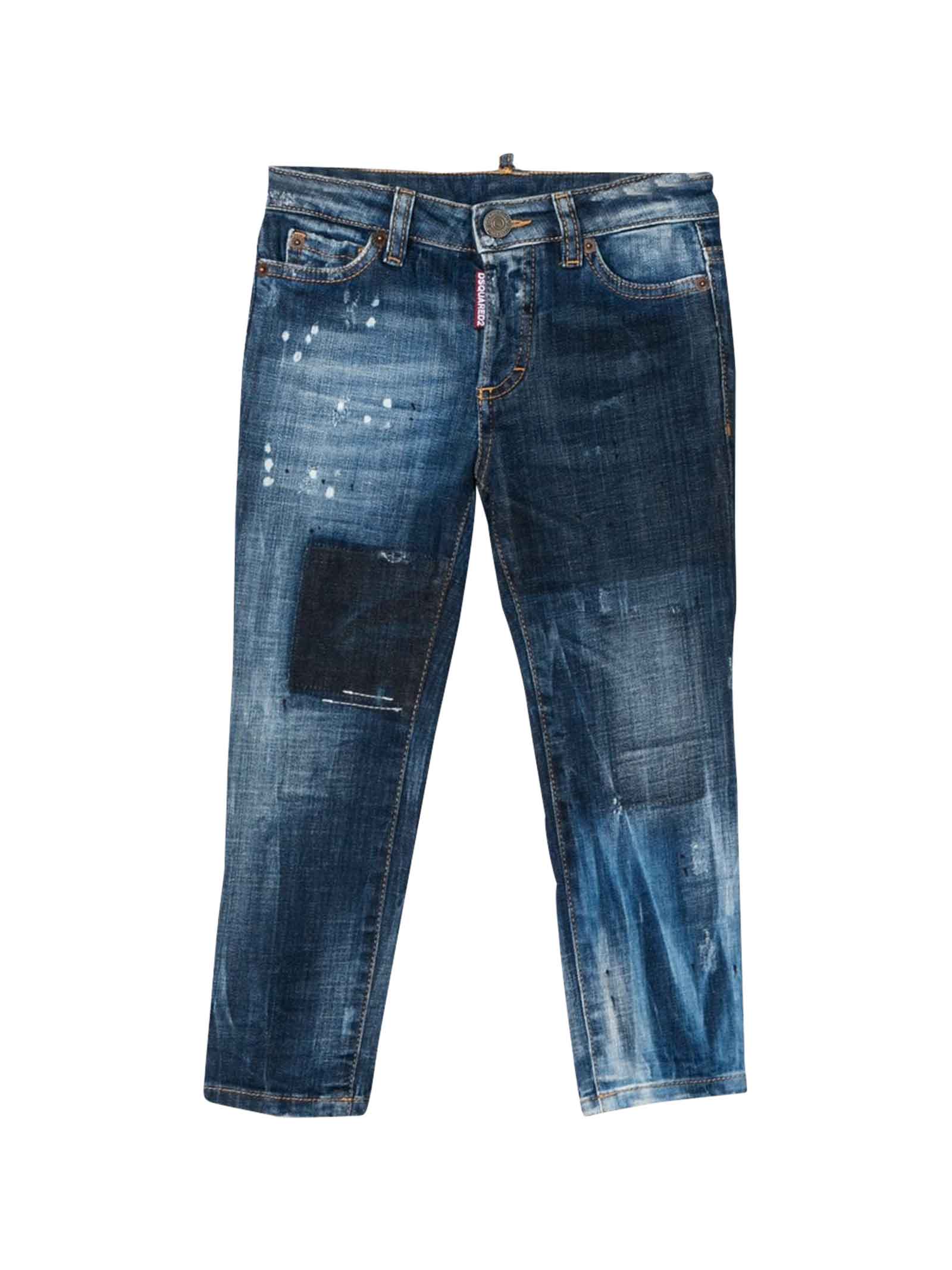 DSQUARED2 SLIM JEANS WITH VINTAGE EFFECT,11410007