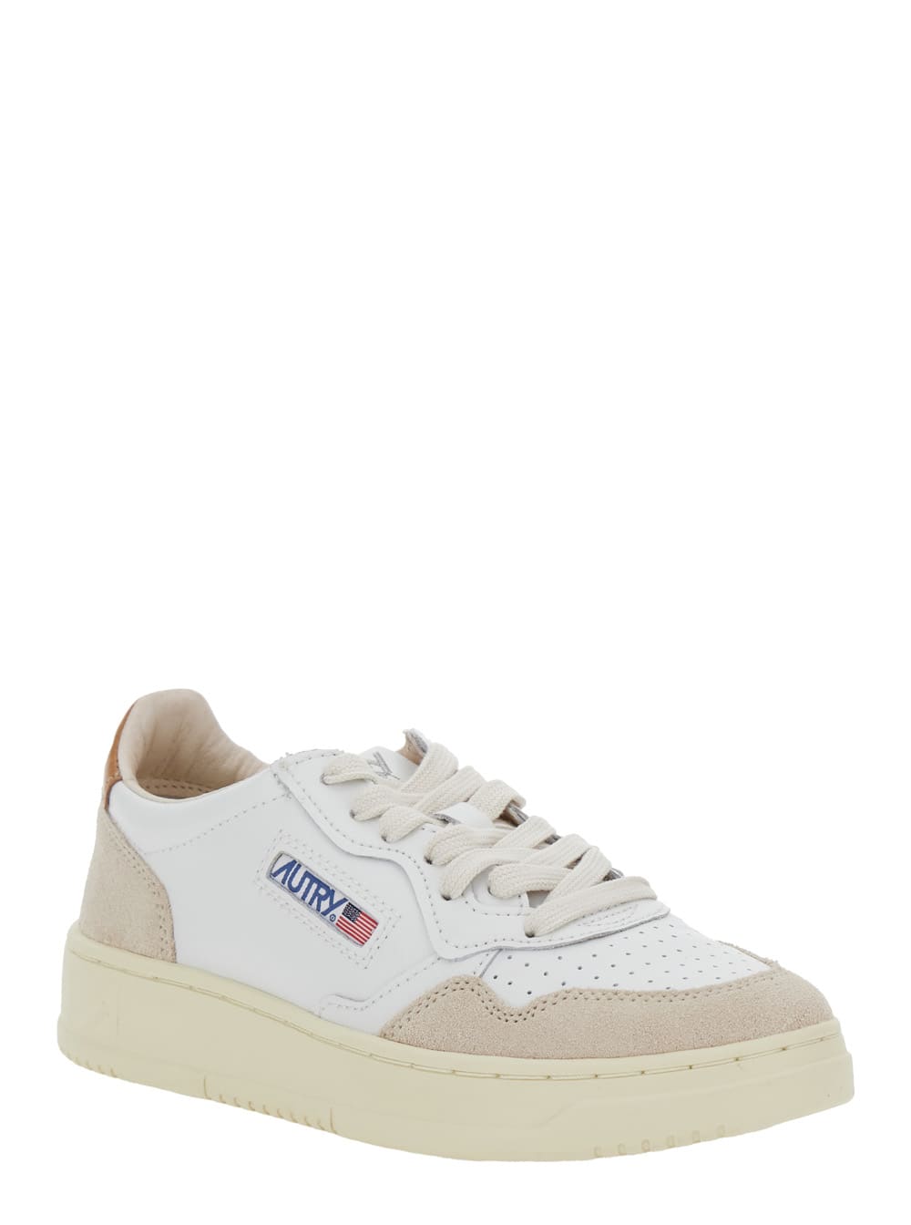 Autry Medalist Low Leat Suede Wht Brnsug Sneakers In Multi