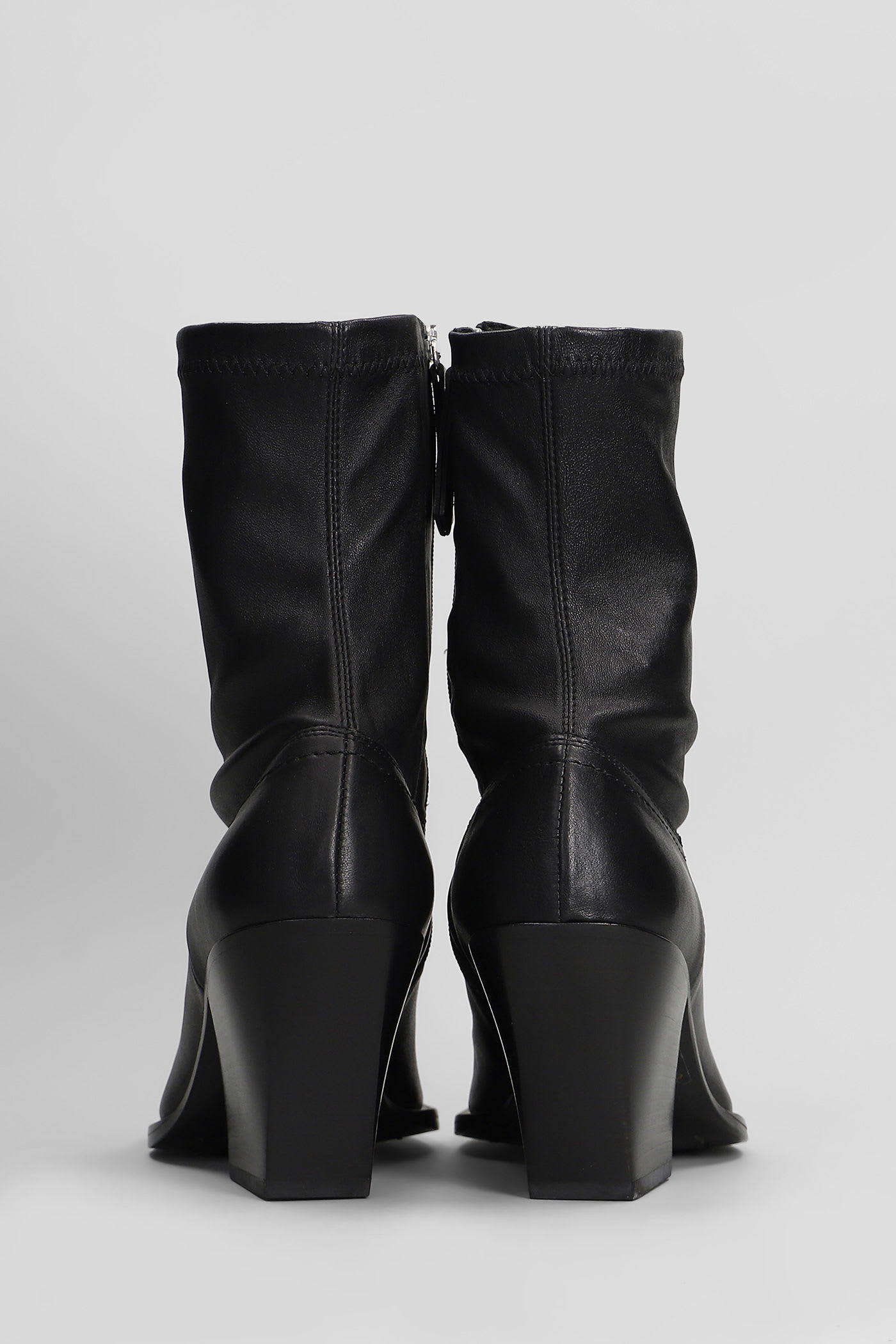 Vic Matie Fiction 101 Texan Ankle Boots In Black Leather In Black