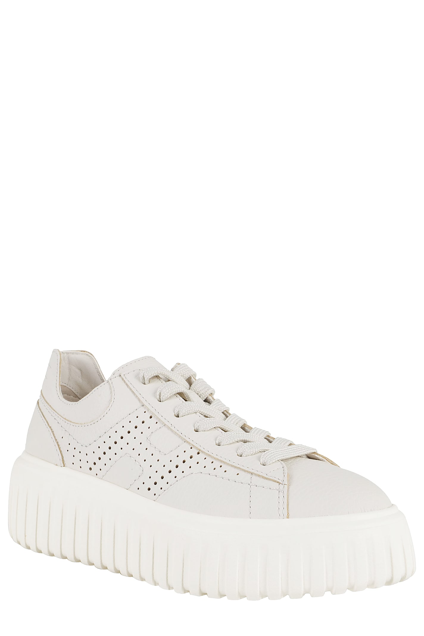 Hogan Low-top Sneakers With Ridged Platform Sole In Yogurt