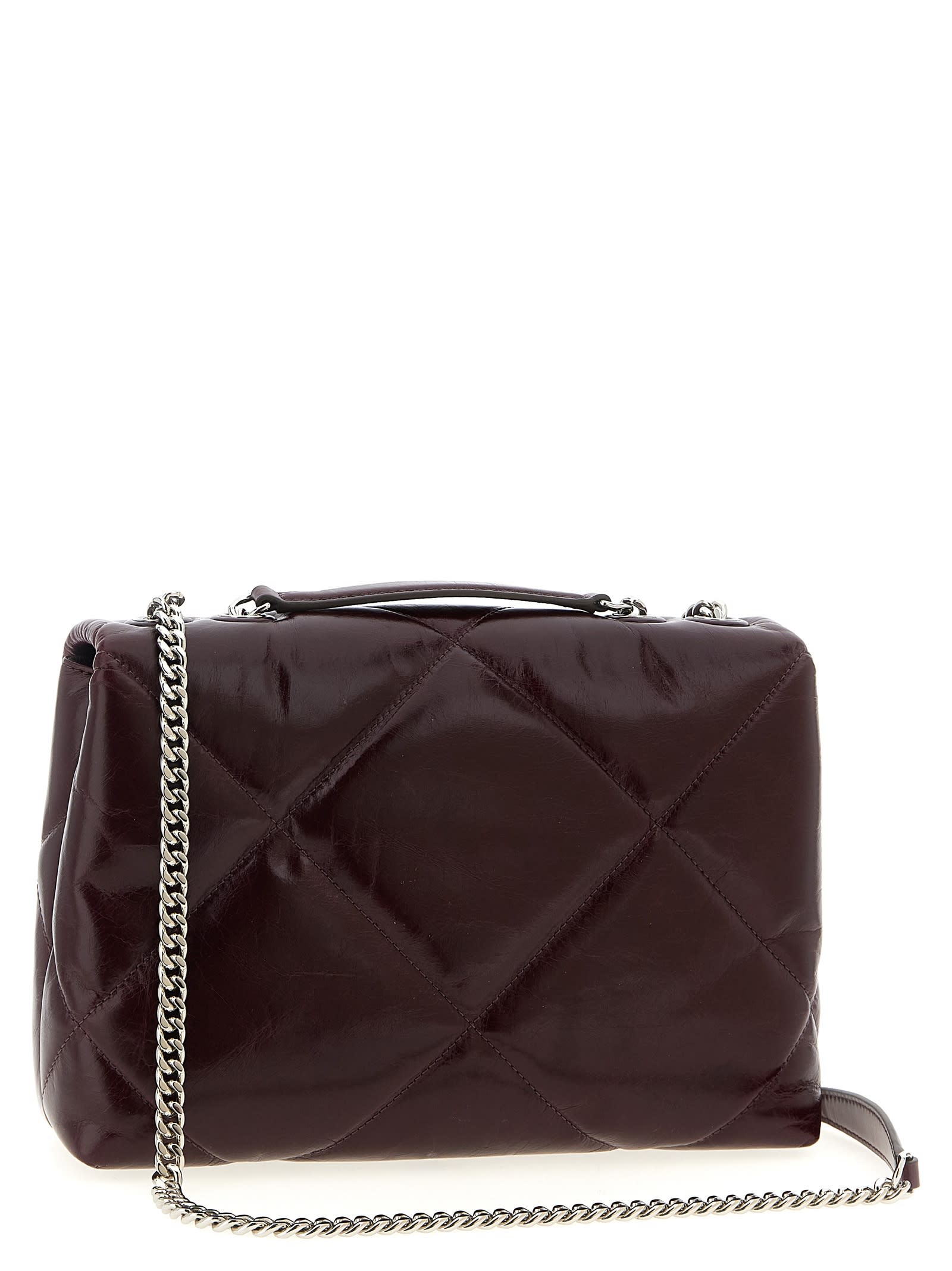 Tory Burch Kira Diamond Quilt Distressed Convertible Shoulder Bag Crossbody Bags Bordeaux In Red