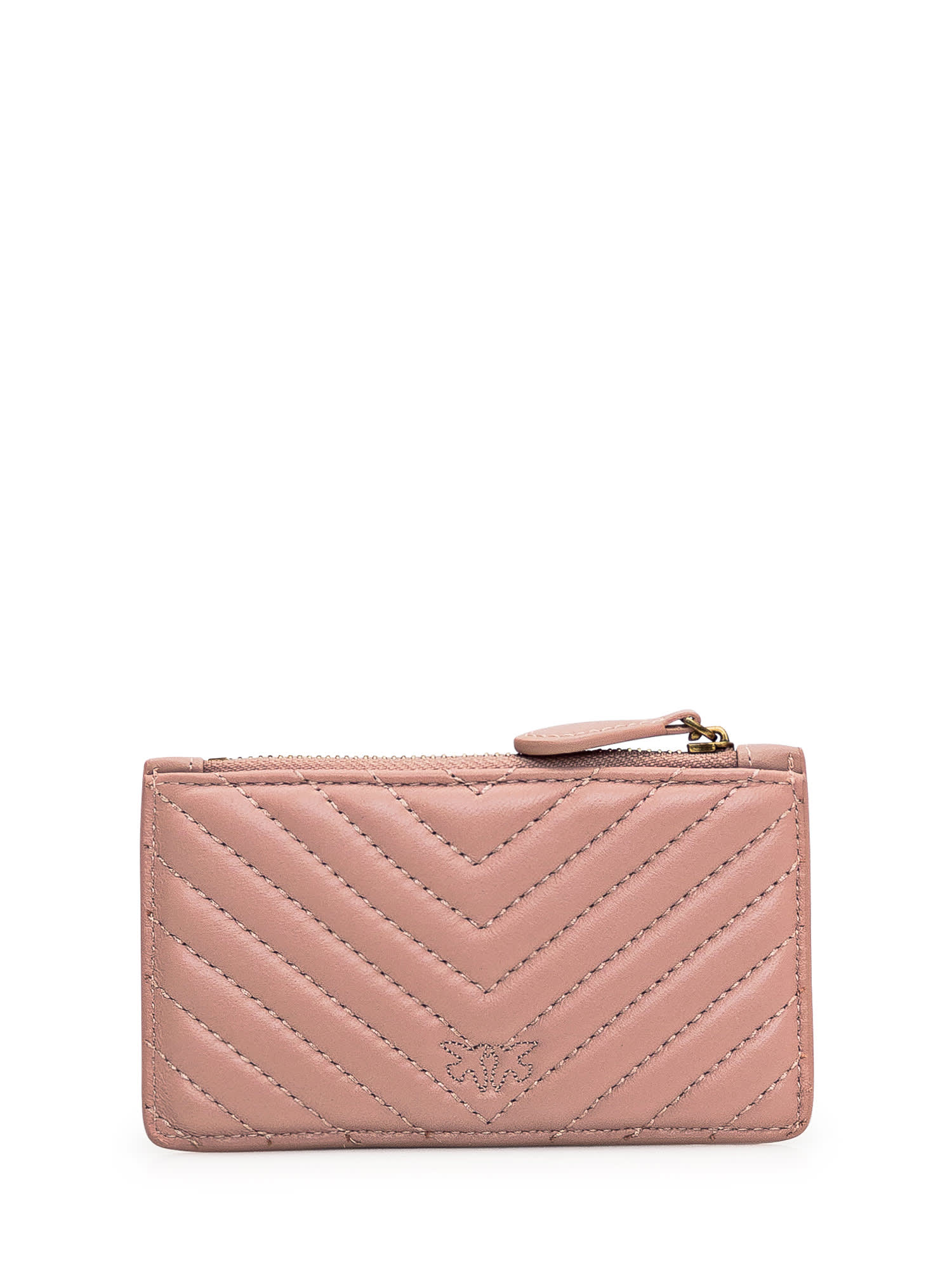 Shop Pinko Cardholder With Logo In Cipria