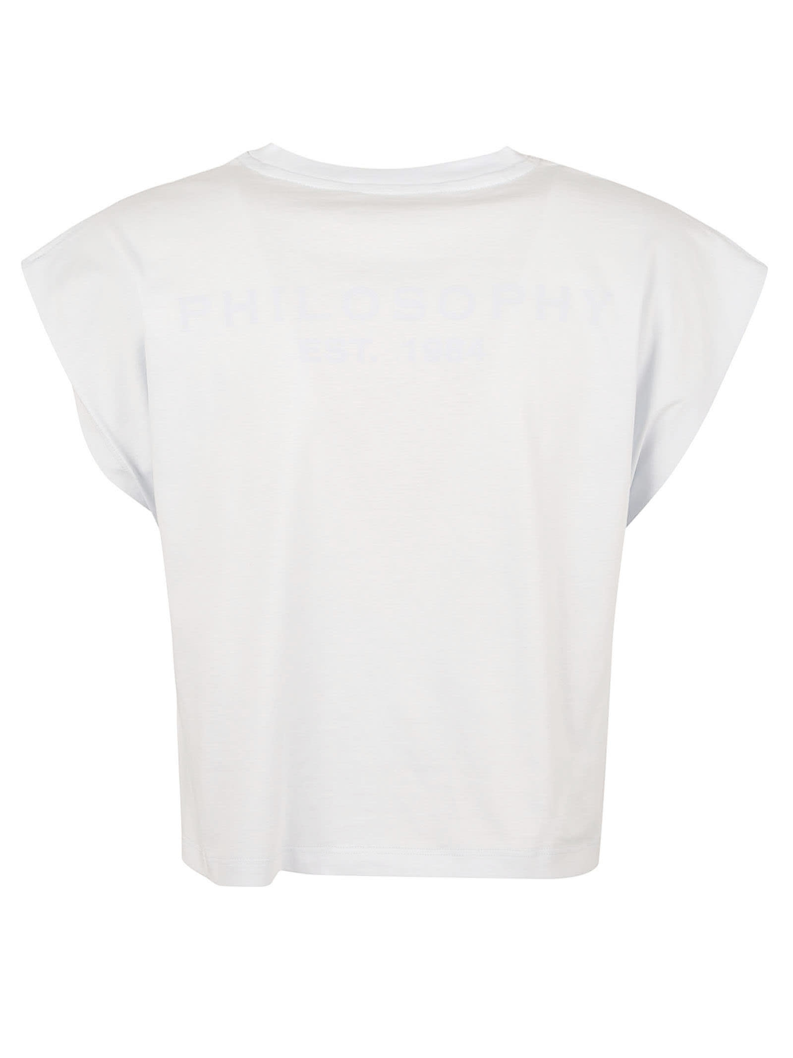 Shop Philosophy Di Lorenzo Serafini Rhinestone Embellished Sleeveless T-shirt In Fantasy Azzure