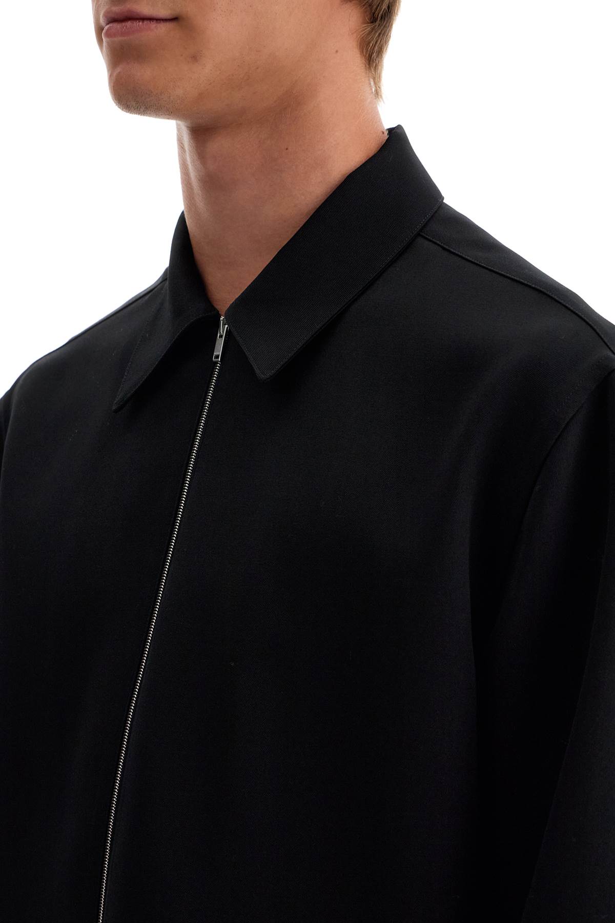 Shop Jil Sander Zippered Overshirt In Black (black)