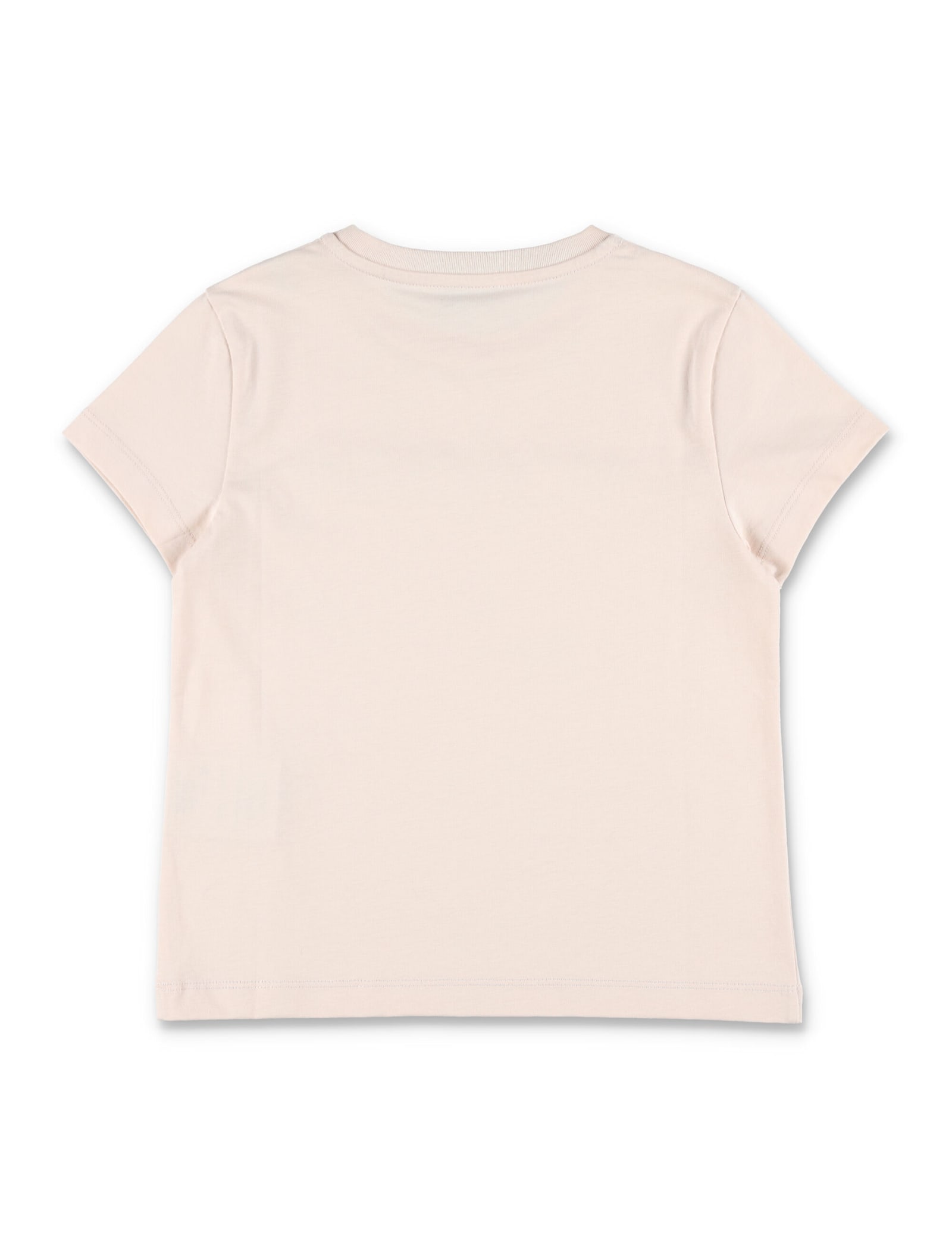 Moncler Kid - Embroidered Logo Cotton T-shirt In Rose