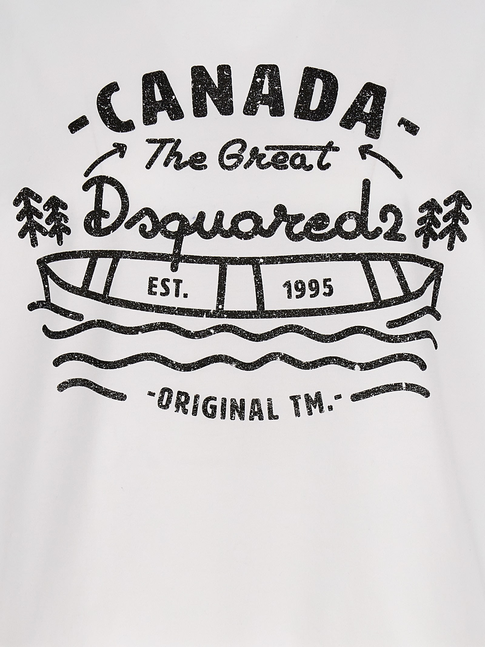Shop Dsquared2 Logo Print T-shirt In White/black