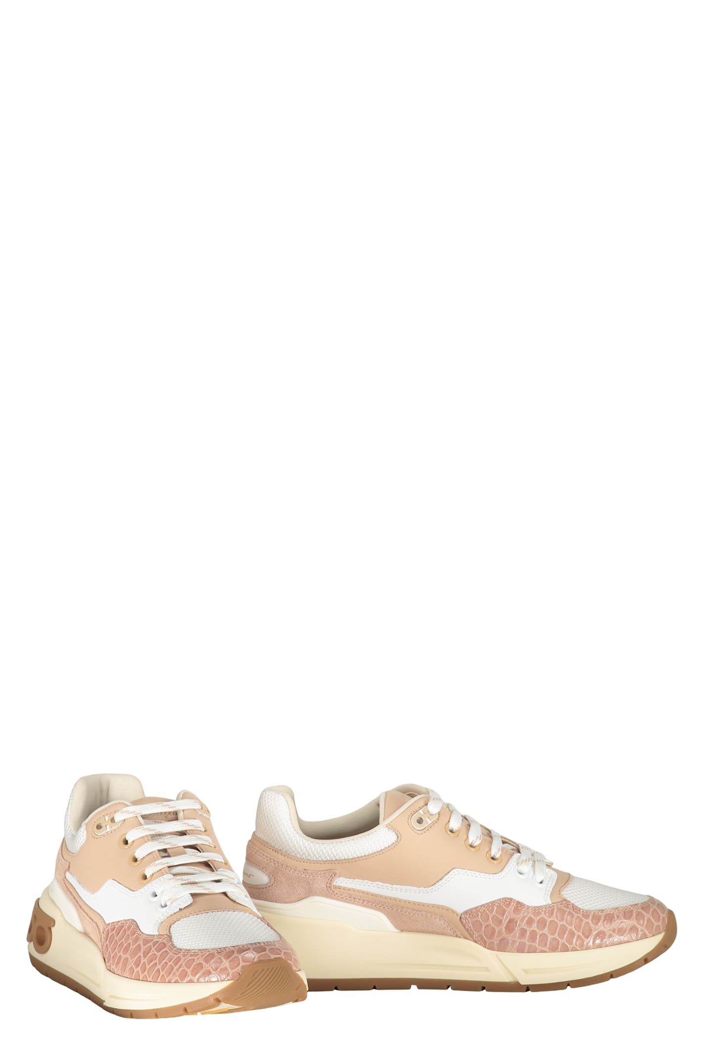 Ferragamo Leather Low-top Sneakers In Pink