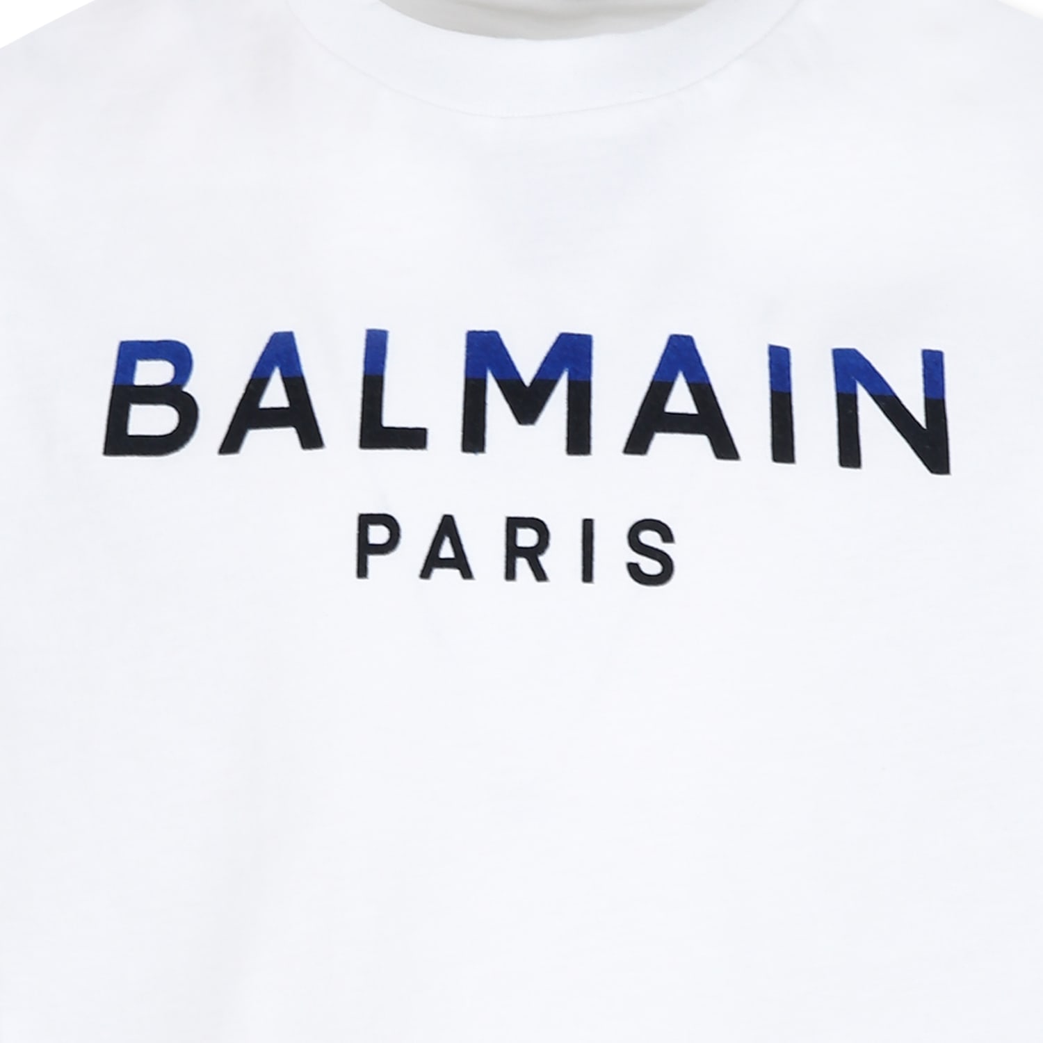 BALMAIN WHITE T-SHIRT FOR KIDS WITH LOGO 