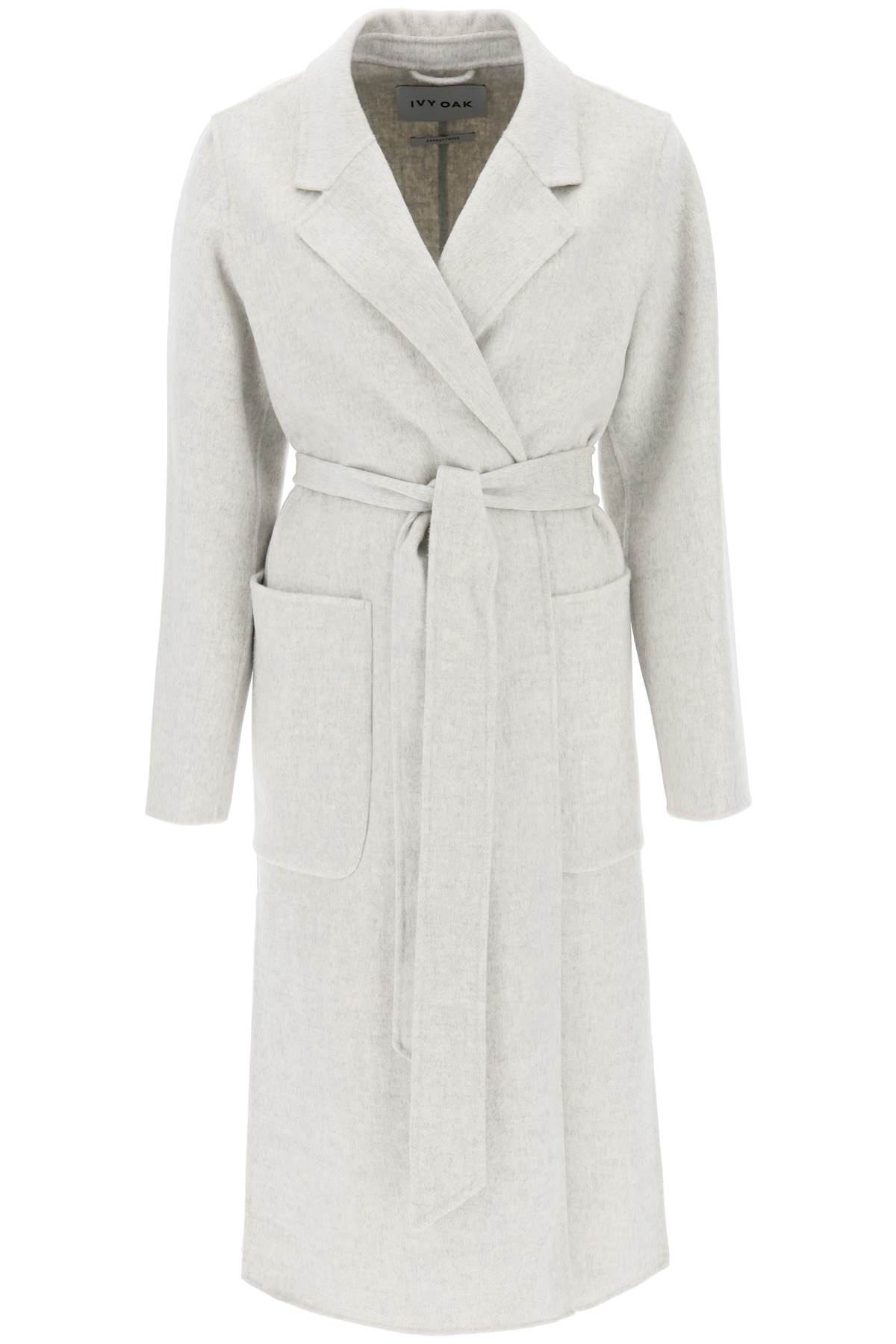 Shop Ivy & Oak Celia Wrap Coat In Perl Grey Melange (grey)