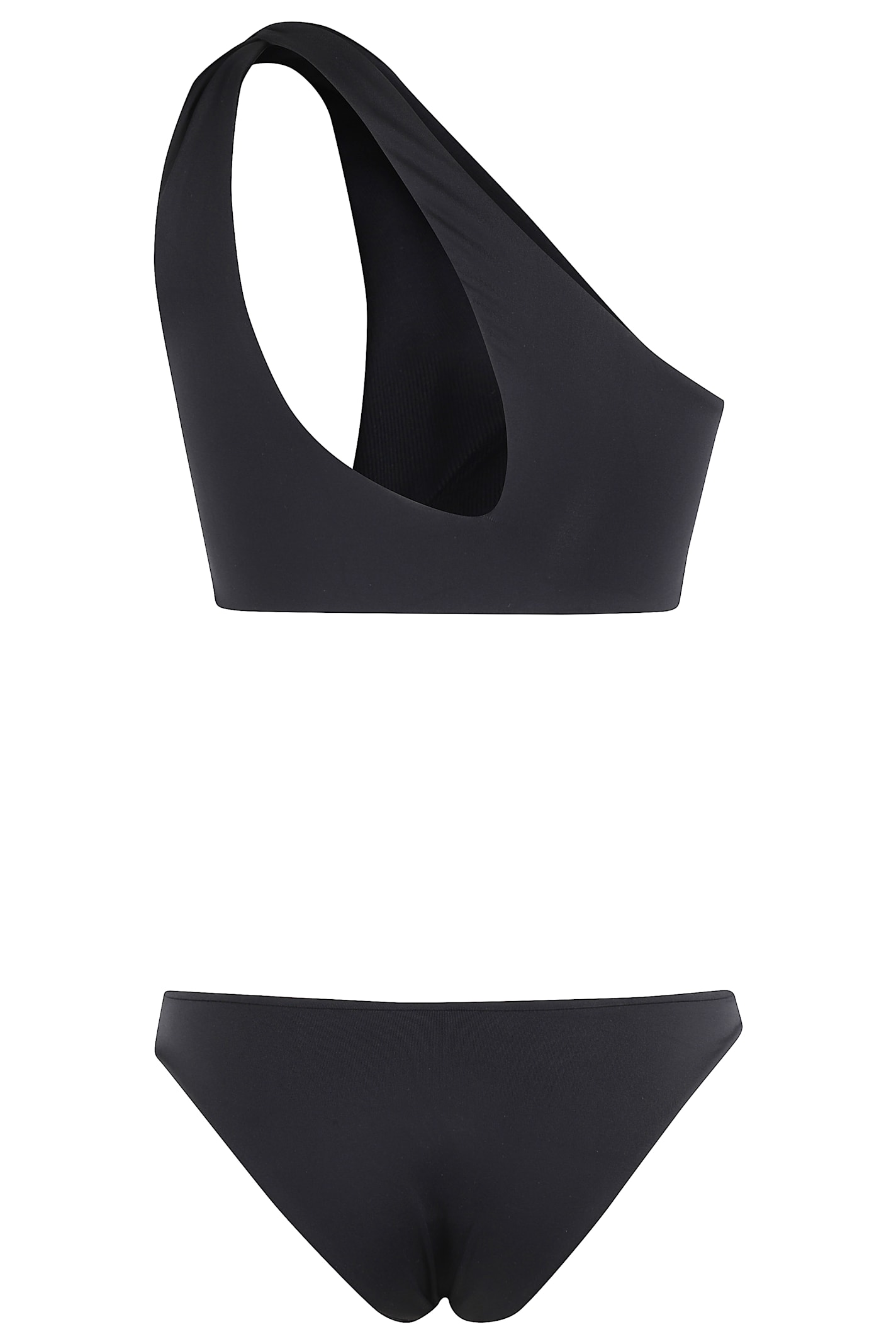 Shop Federica Tosi Bikini Monospalla Nodo In Nero