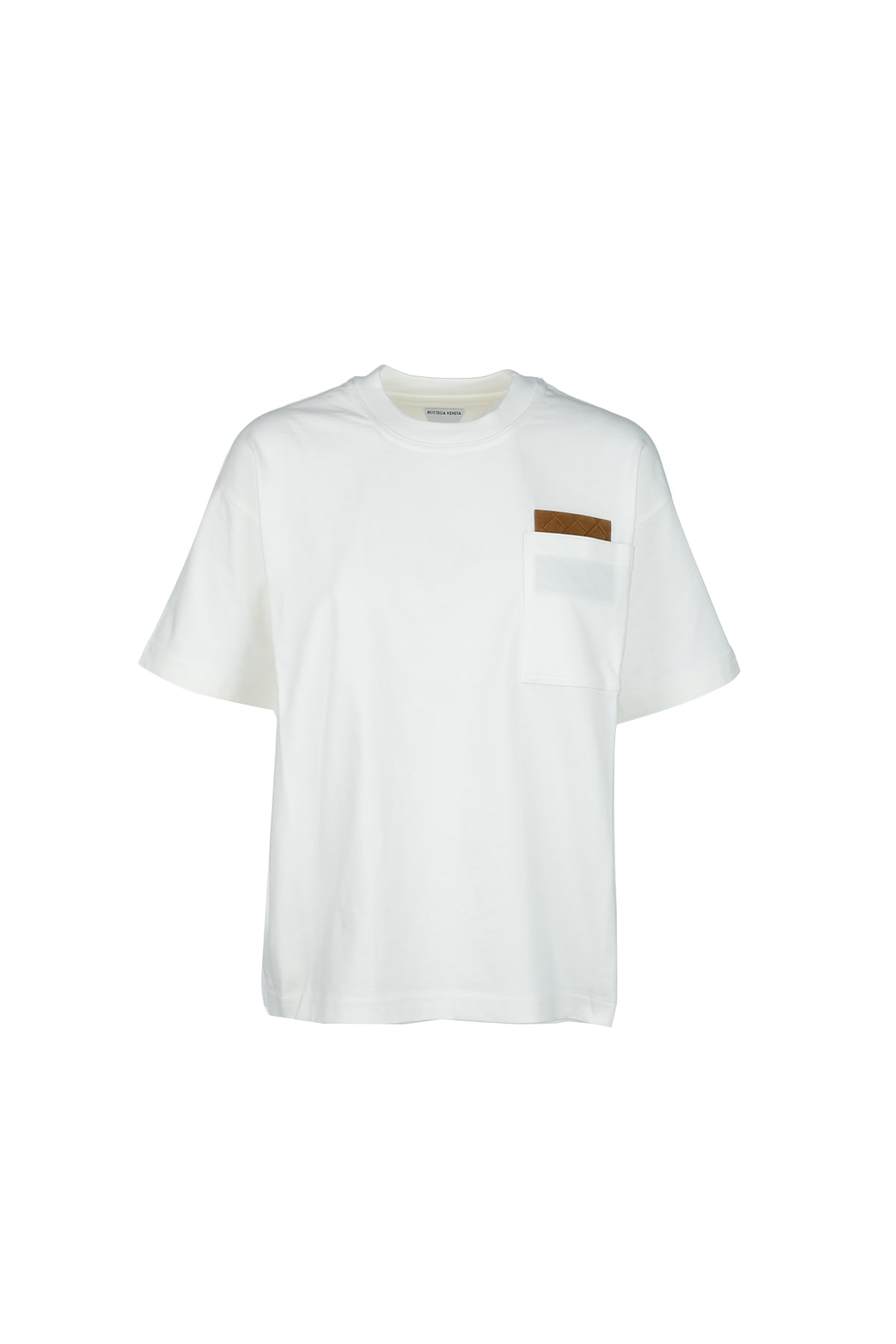 Bottega Veneta Pocket Detail Crew Neck Short Sleeve Top In White