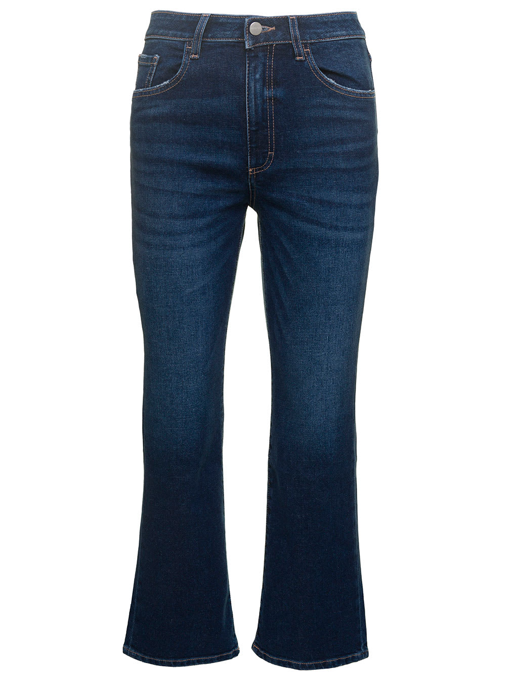 Icon Denim pam Blue Five-pockets Flared Jeans In Cotton Blend Denim Woman