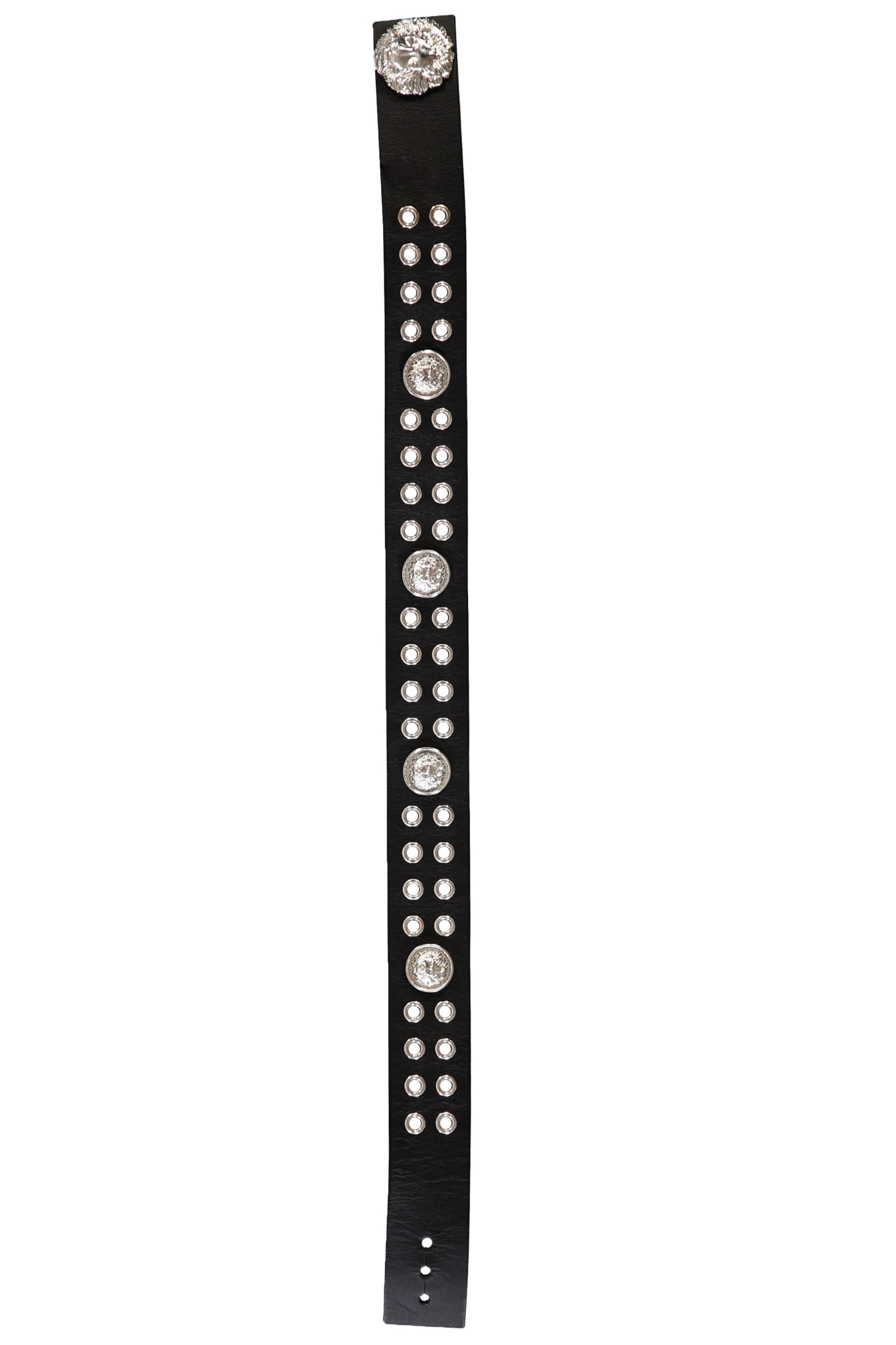 Versace Leather Bracelet In Black